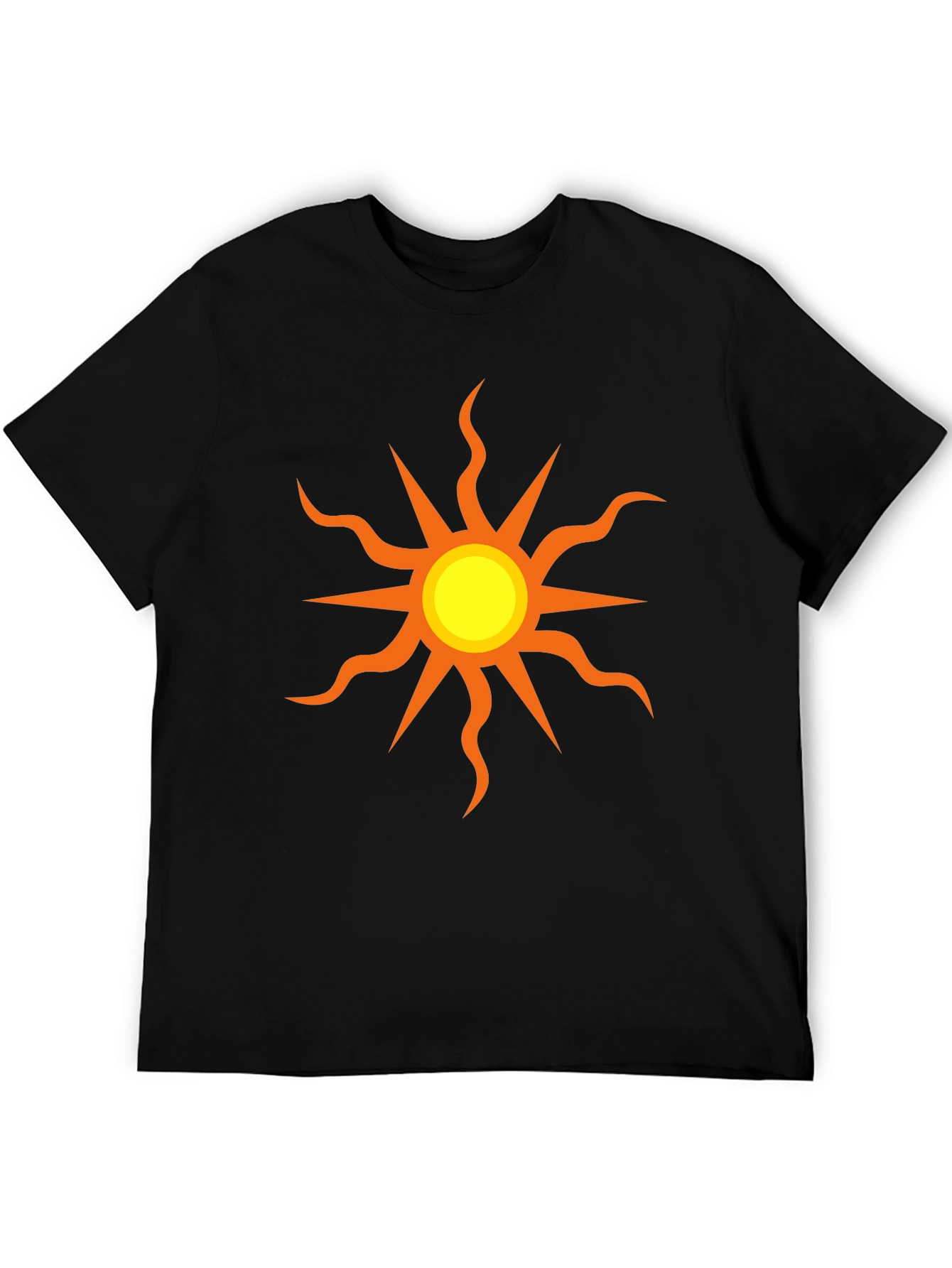 Black T-Shirt with Sun Graphic