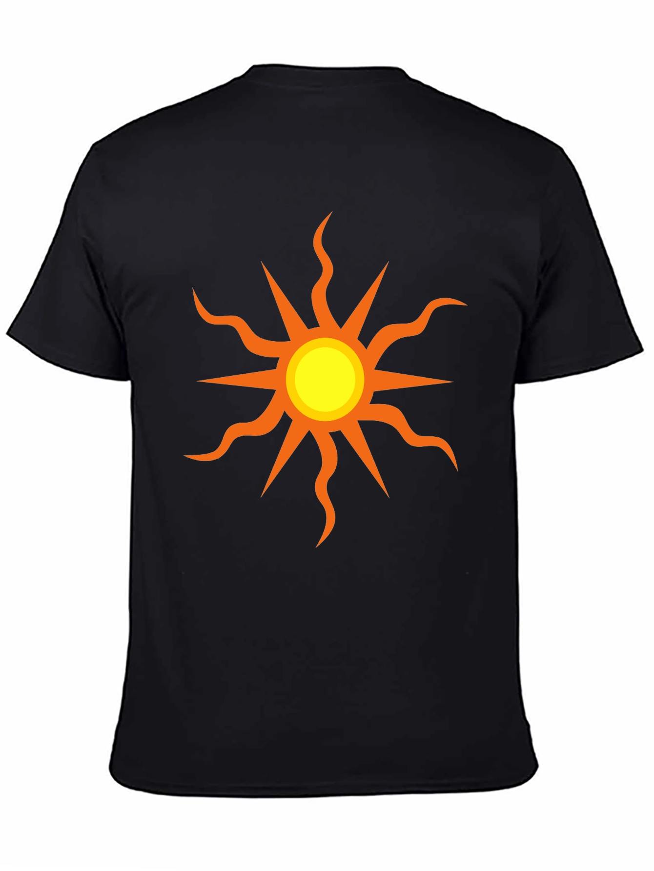 Black T-Shirt with Sun Graphic