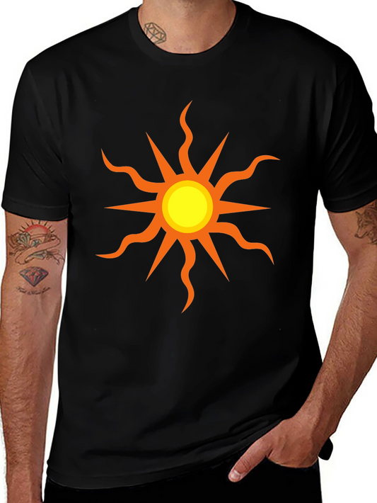 Black T-Shirt with Sun Graphic