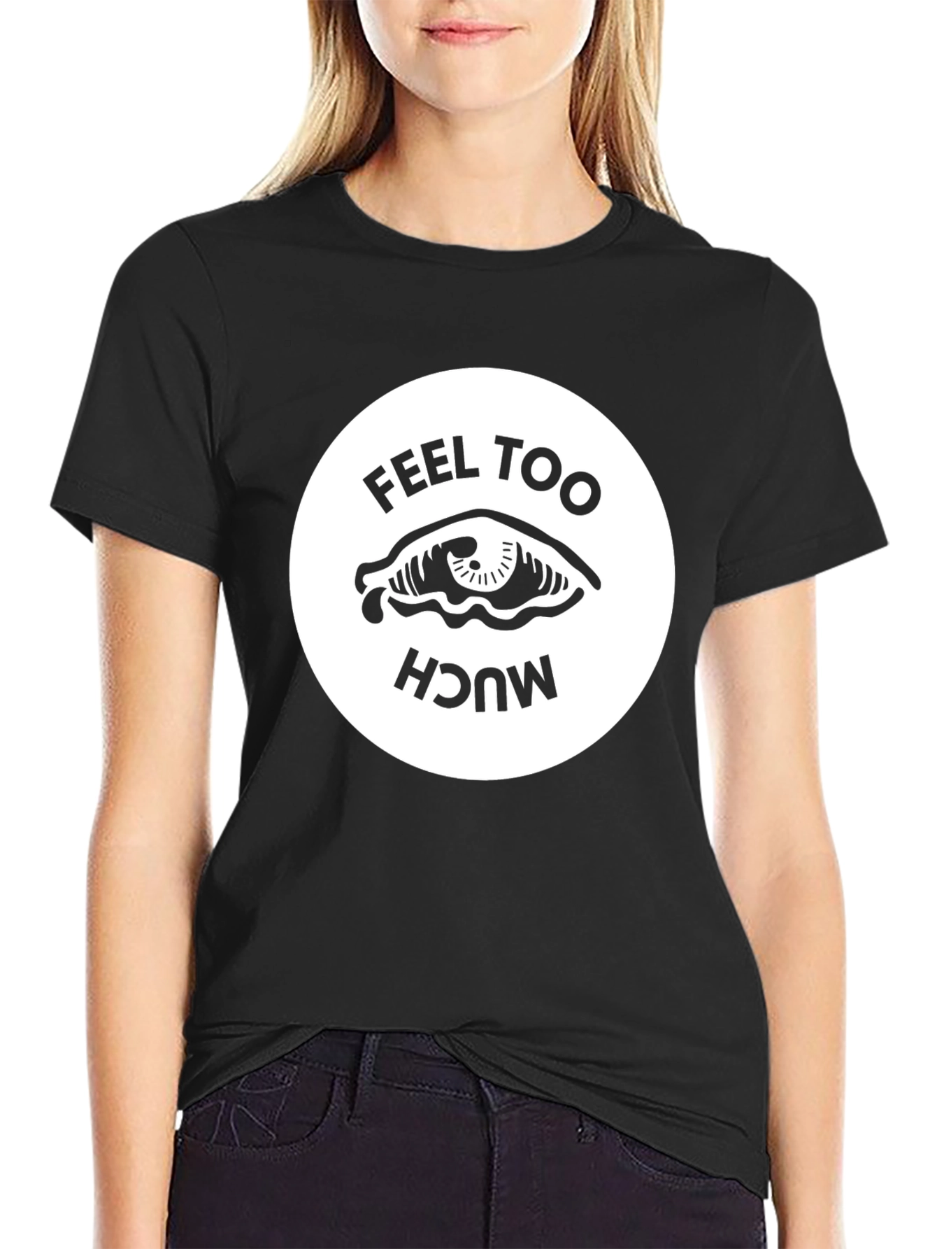 Feel Too Much Graphic Tee - Black