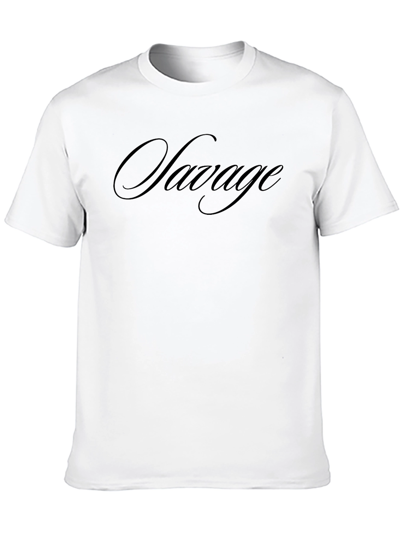 Savage Script Black T-Shirt - Stylish & Casual