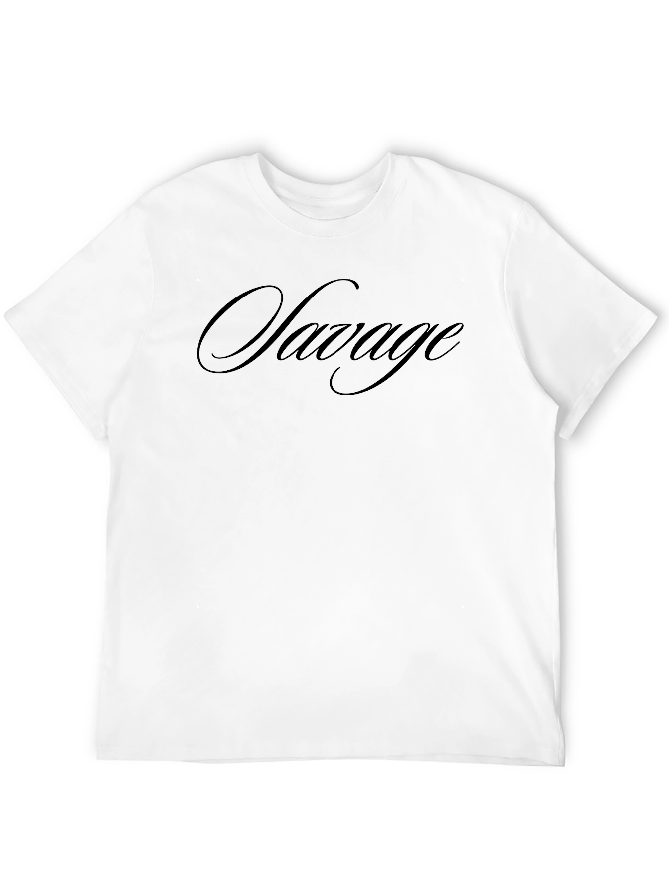 Savage Script Black T-Shirt - Stylish & Casual