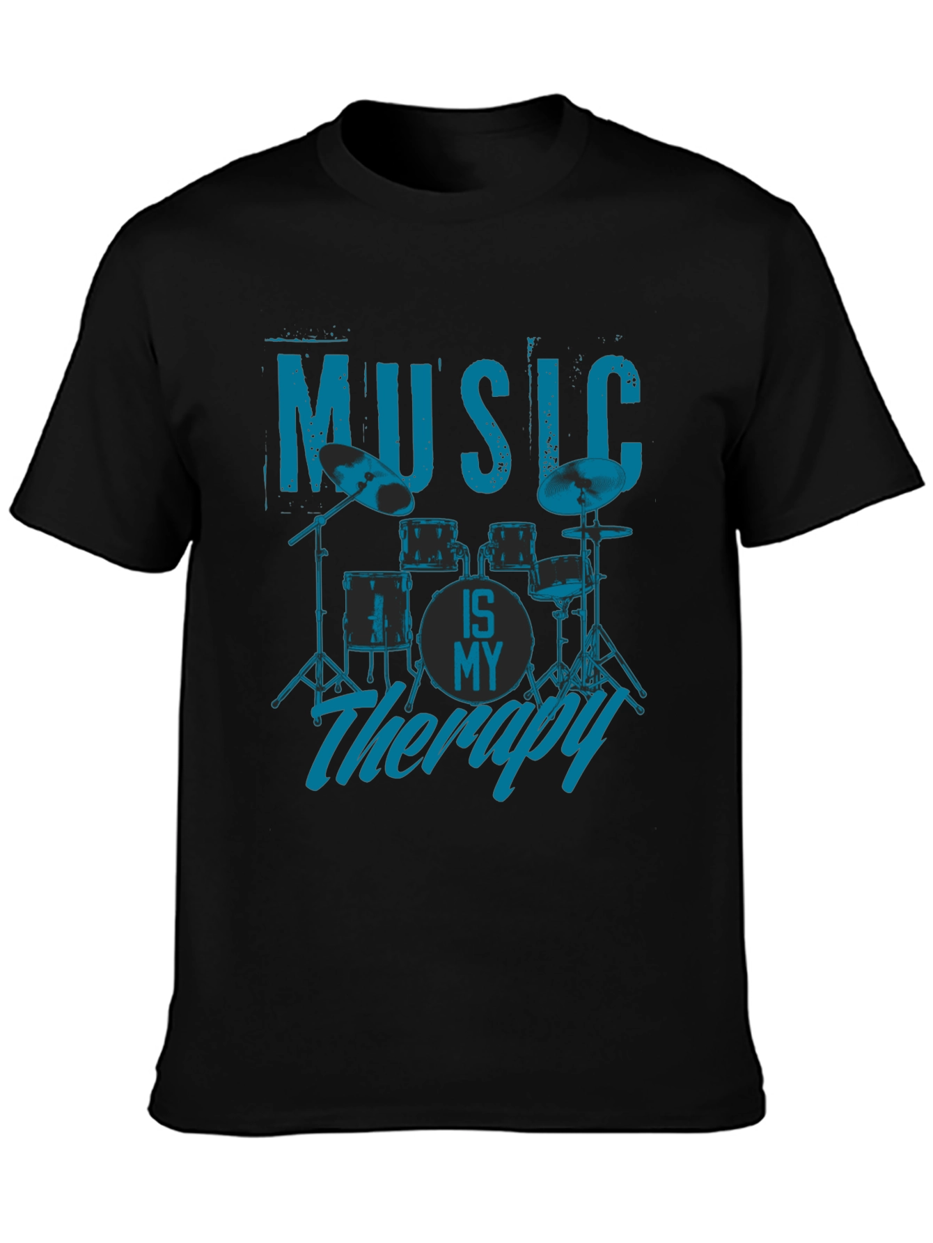 Music is My Therapy T-Shirt - Drum Kit Design