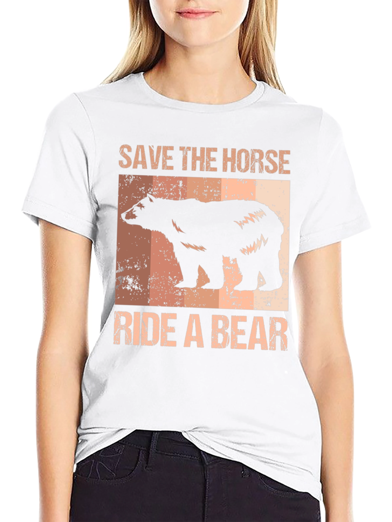 Save the Horse Ride a Bear Graphic T-Shirt
