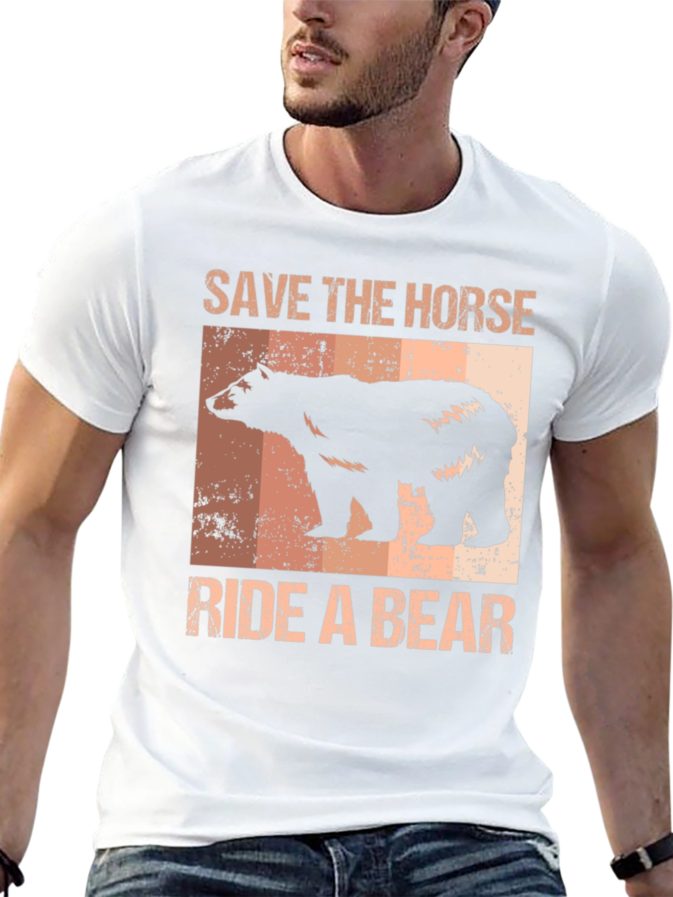 Save the Horse Ride a Bear Graphic T-Shirt