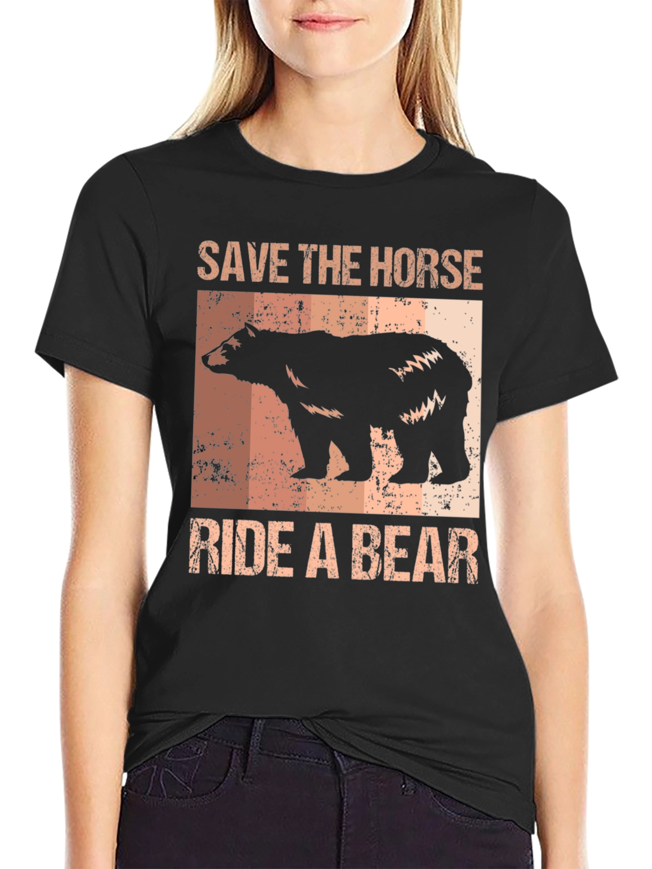 Save the Horse Ride a Bear Graphic T-Shirt