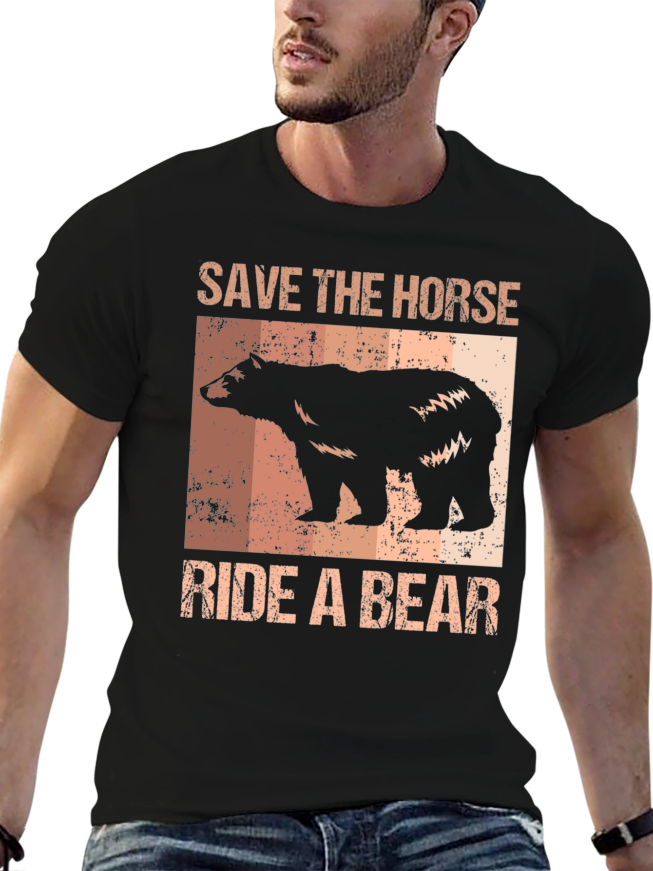 Save the Horse Ride a Bear Graphic T-Shirt