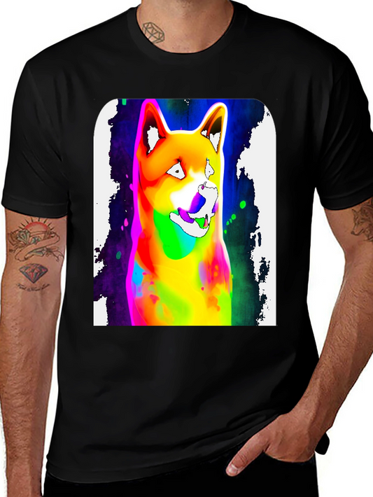 Colorful Shiba Inu Graphic T-Shirt - Unique Design
