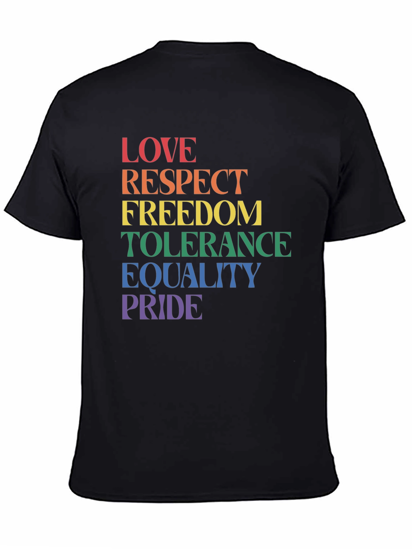 Pride LGBTQ+ Love Respect Equality Black T-Shirt