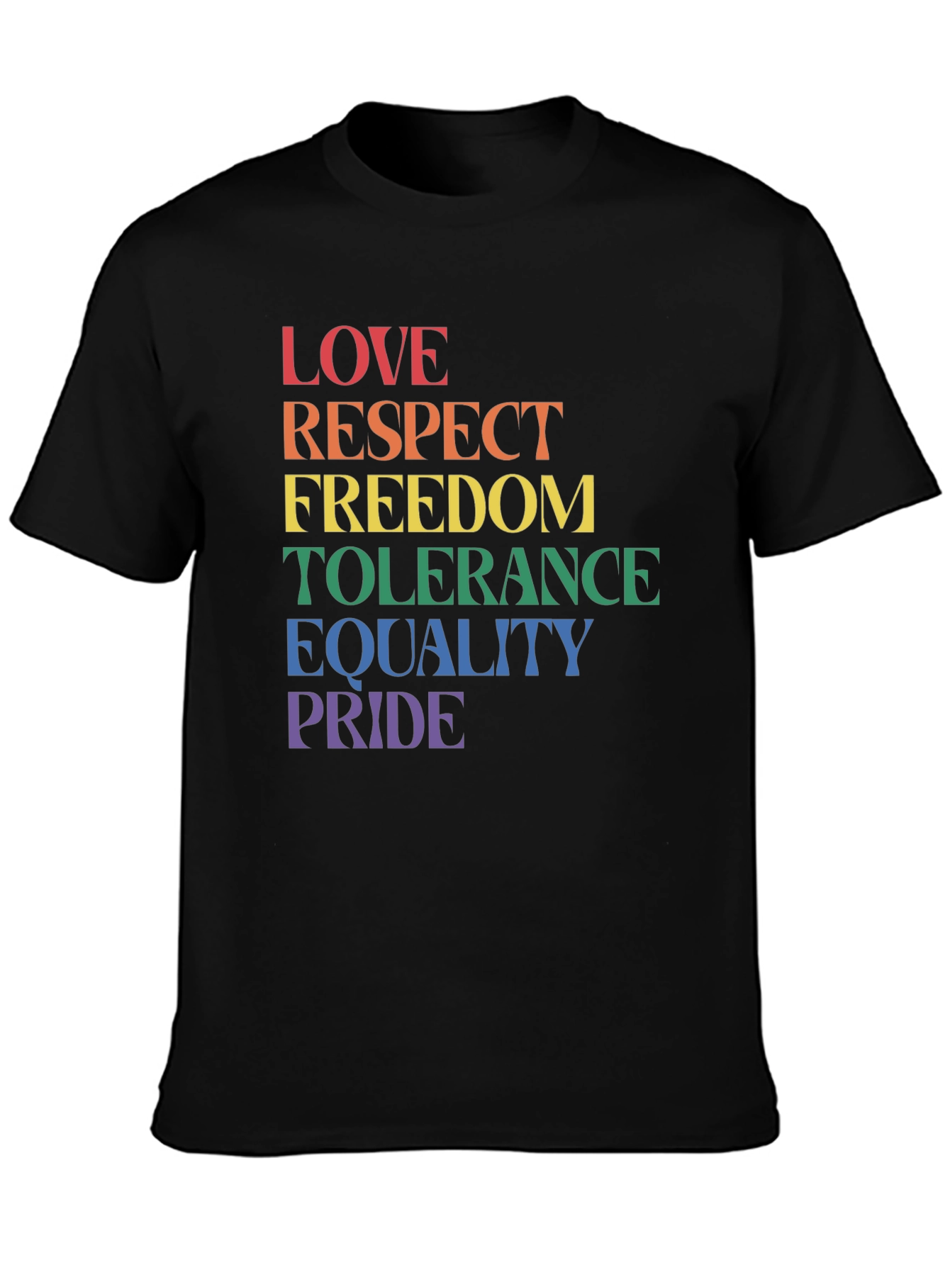 Pride LGBTQ+ Love Respect Equality Black T-Shirt