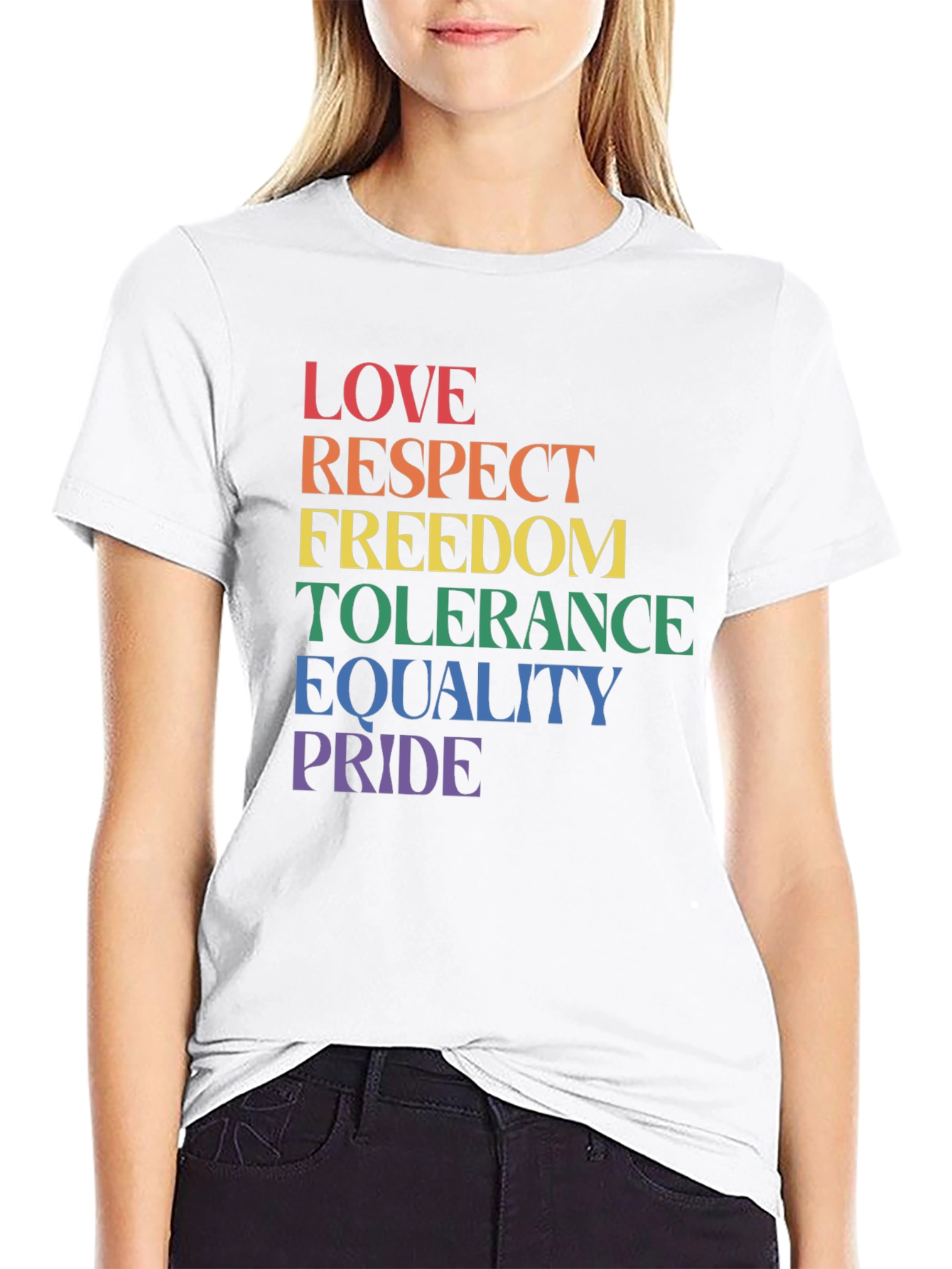 Pride LGBTQ+ Love Respect Equality Black T-Shirt