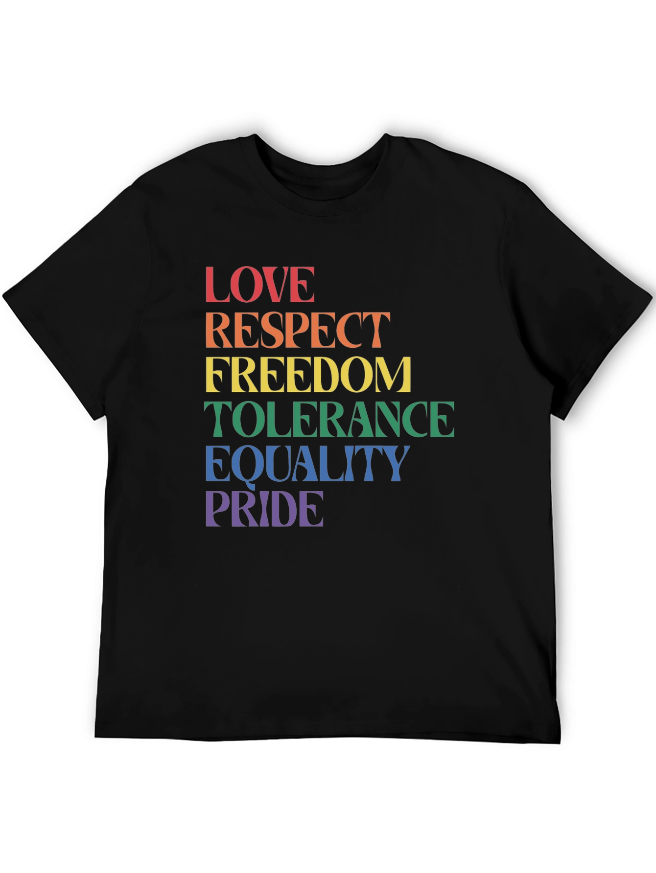 Pride LGBTQ+ Love Respect Equality Black T-Shirt