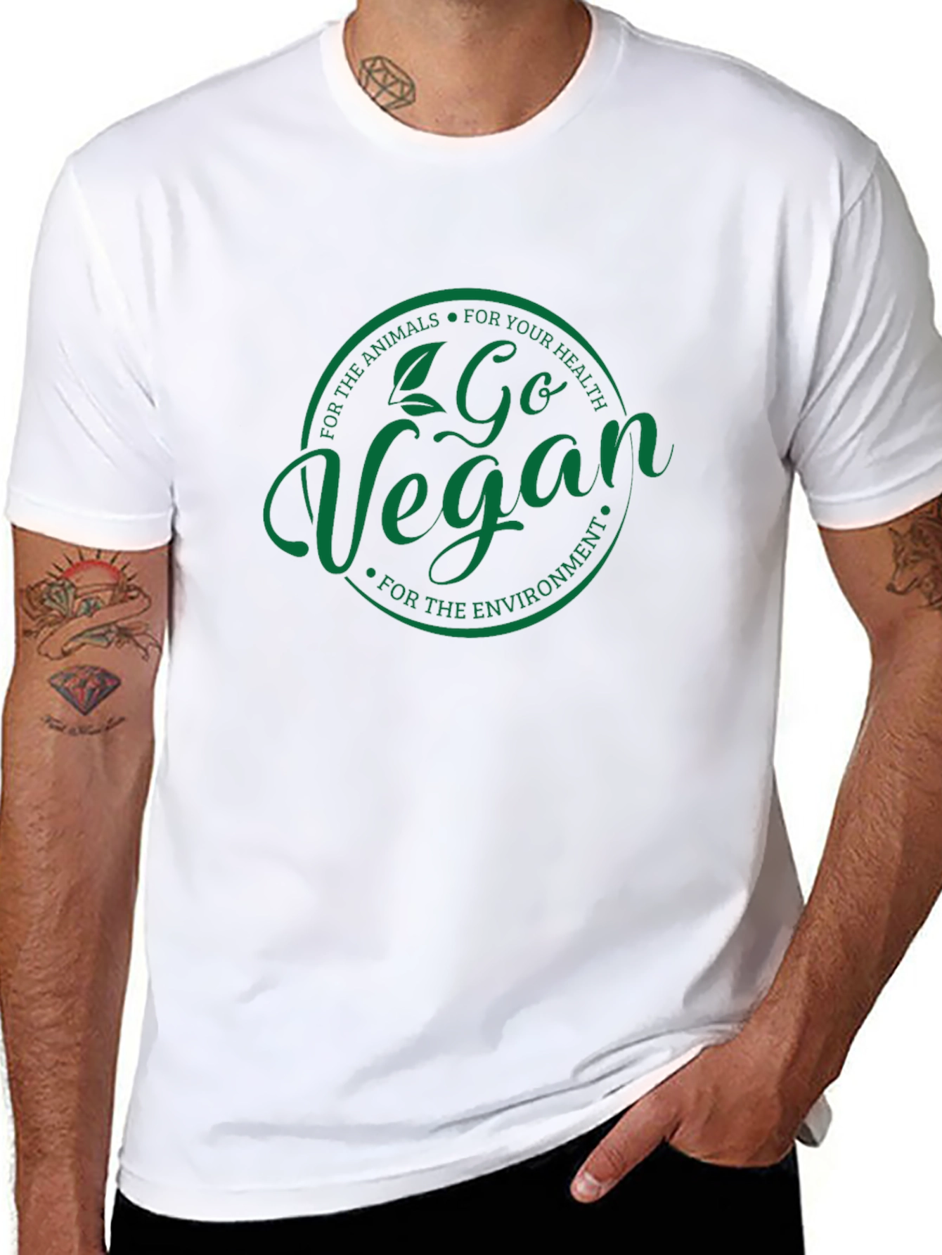 Go Vegan T-Shirt - Animals Health Environment Tee