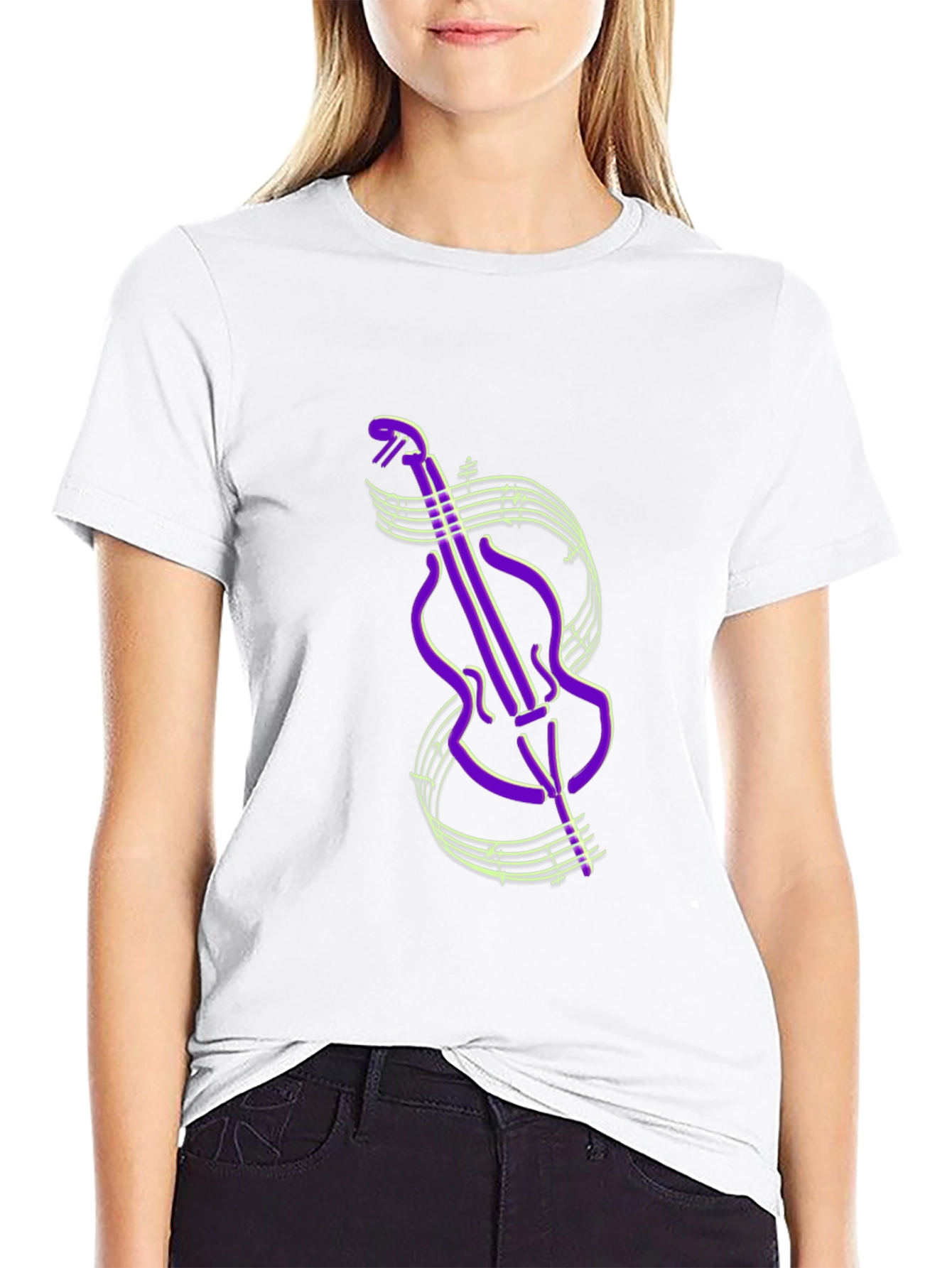 Musical Instrument T-Shirt - Bass and Notes Graphic