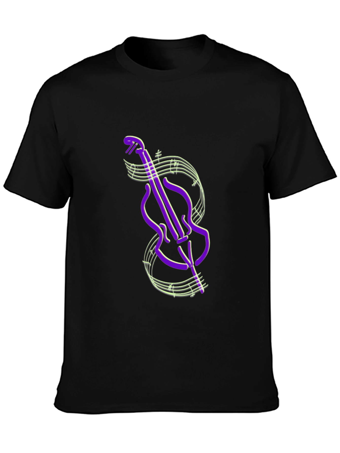Musical Instrument T-Shirt - Bass and Notes Graphic