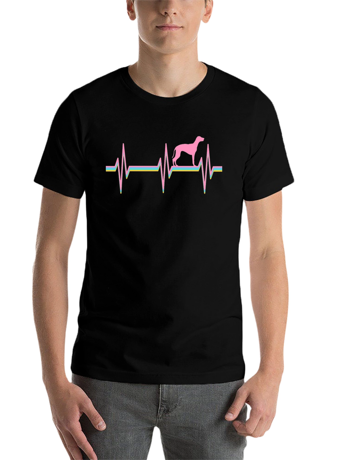 Dog Breed Heartbeat T-Shirt - Black