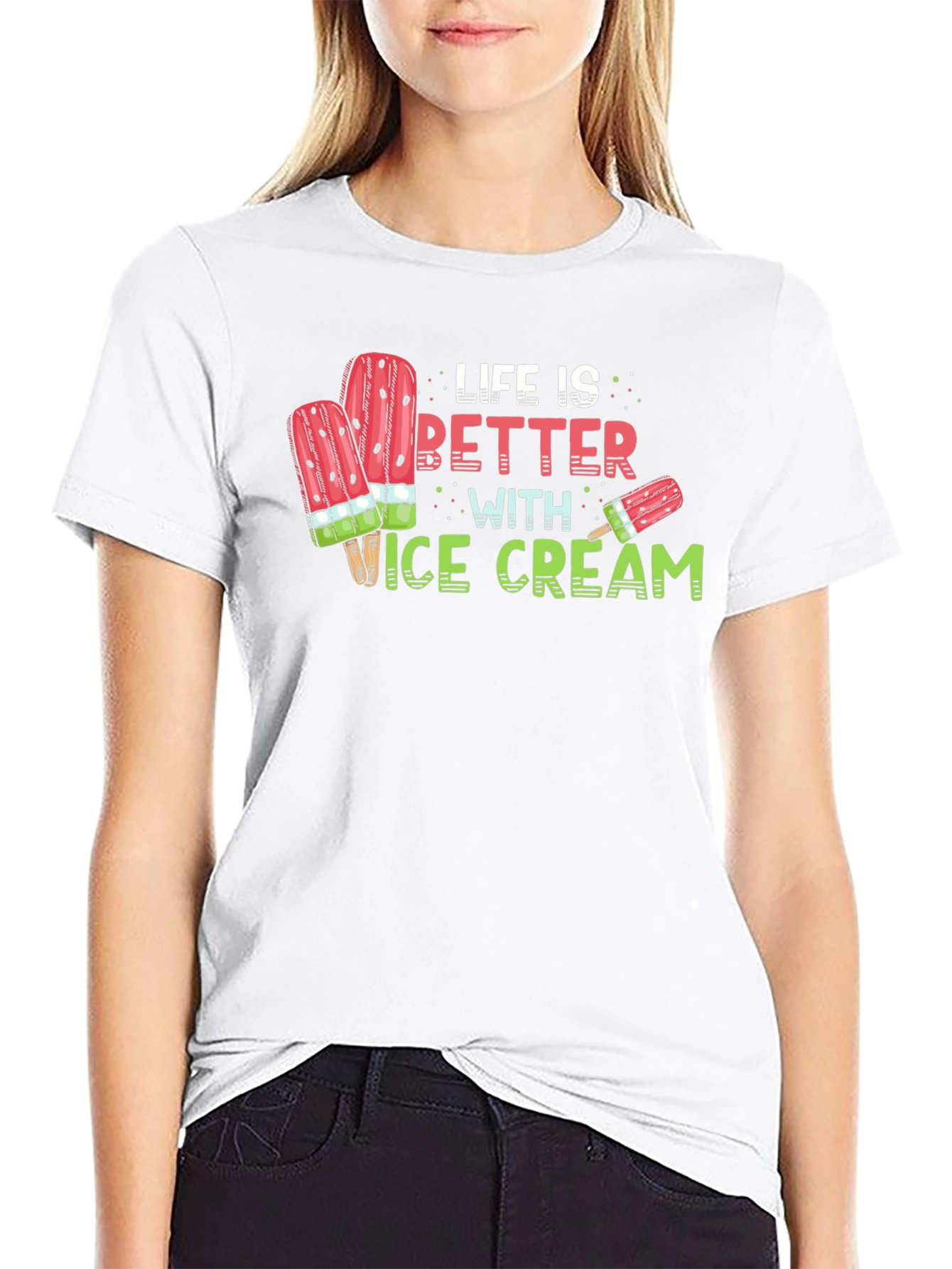 Life is Better with Ice Cream Graphic T-Shirt