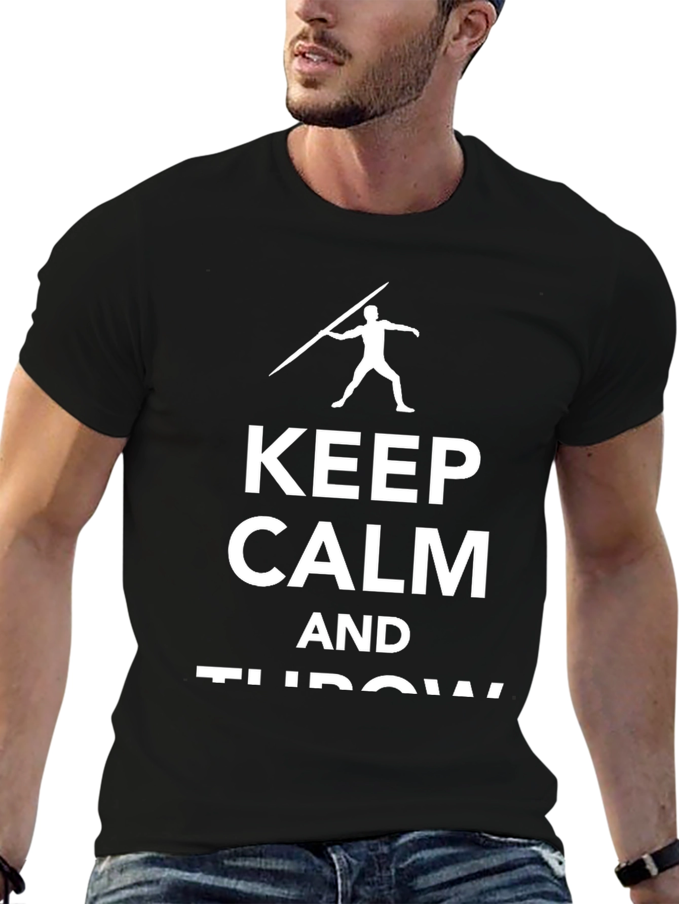 Keep Calm and Throw Javelin T-Shirt - Black