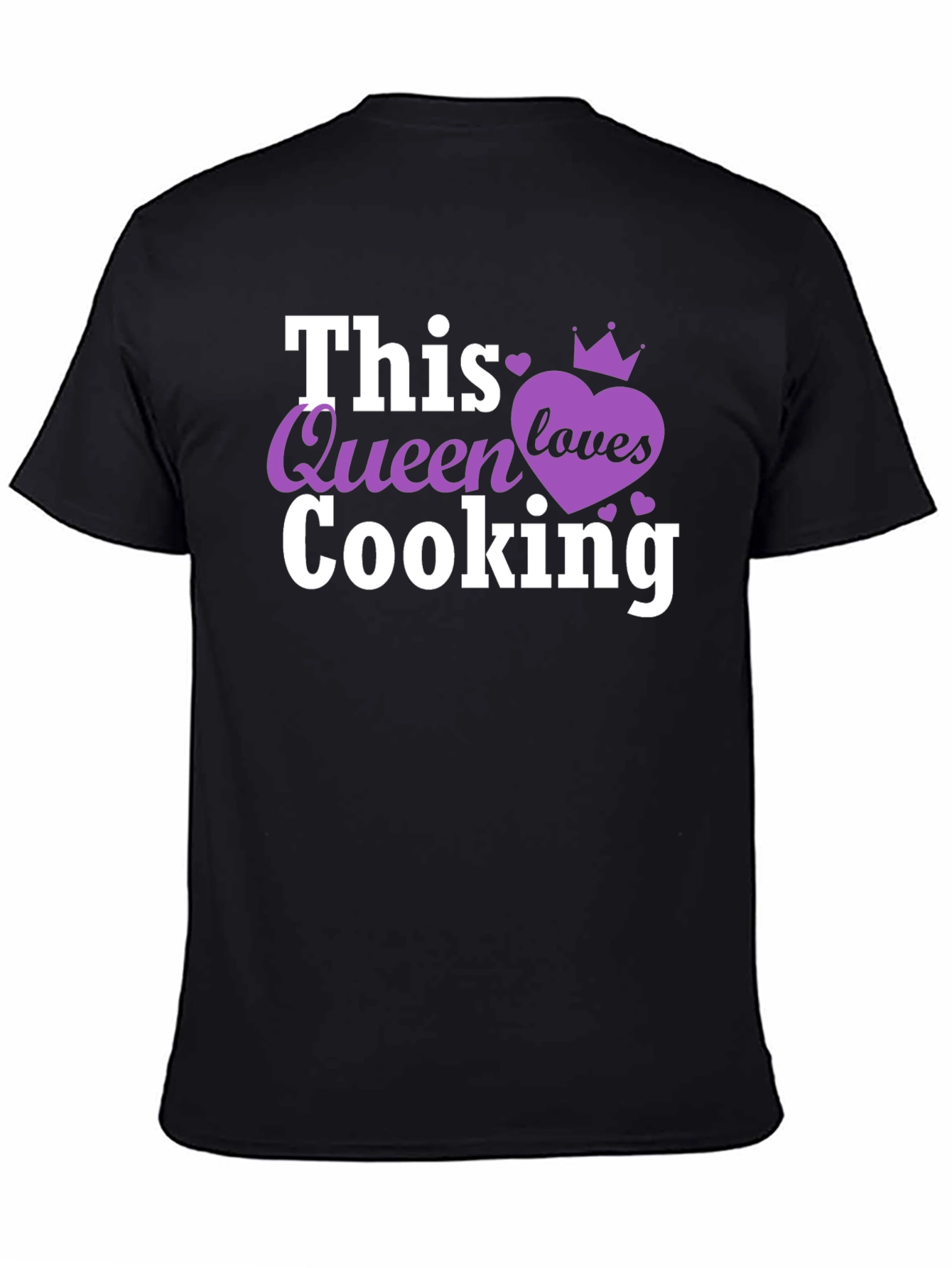 This Queen Loves Cooking Black T-Shirt