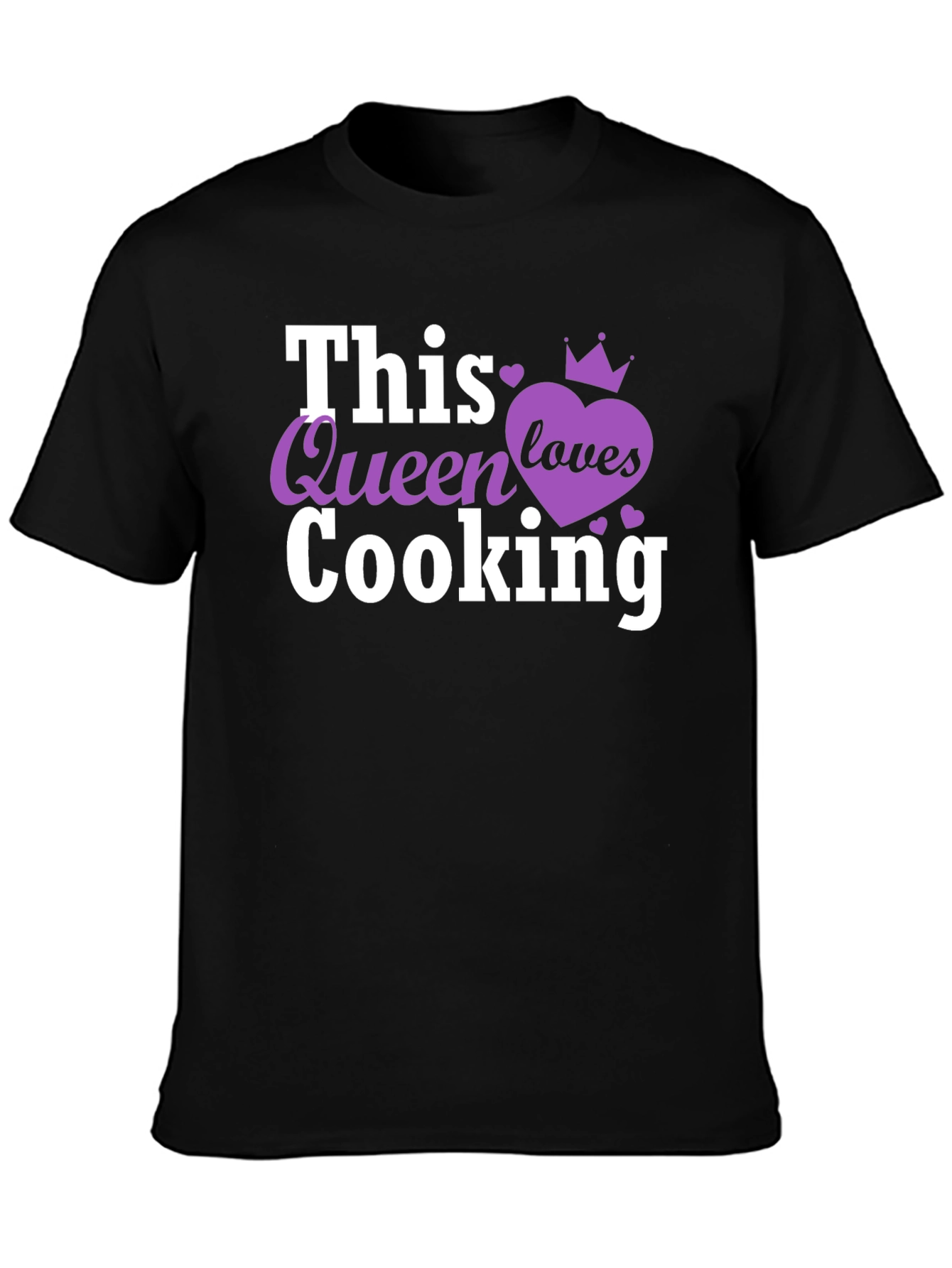 This Queen Loves Cooking Black T-Shirt