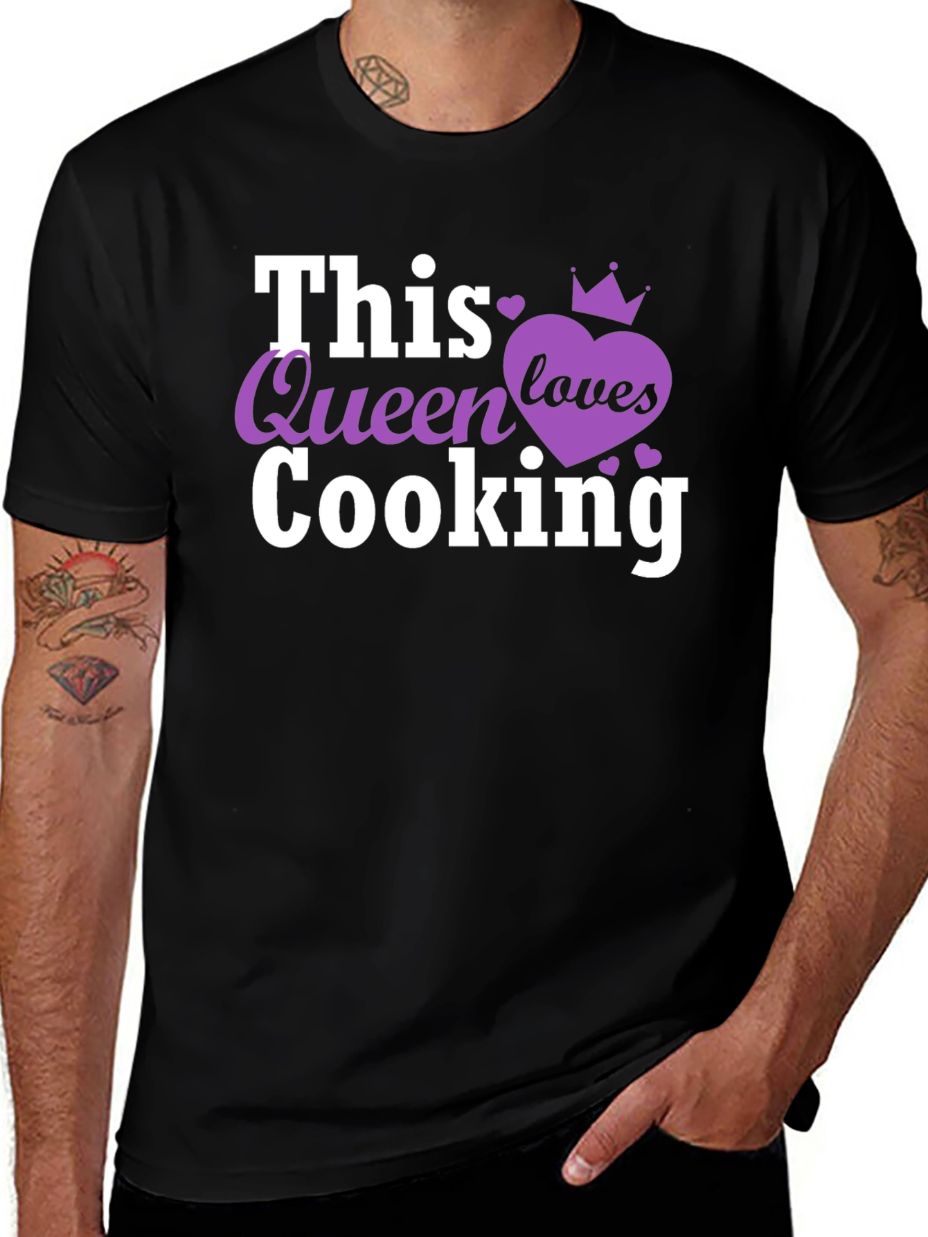This Queen Loves Cooking Black T-Shirt