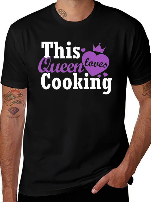 This Queen Loves Cooking Black T-Shirt