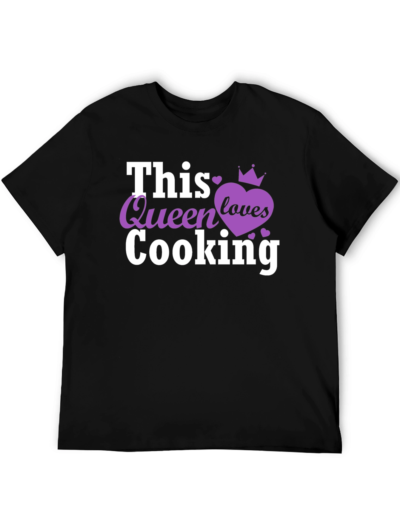 This Queen Loves Cooking Black T-Shirt