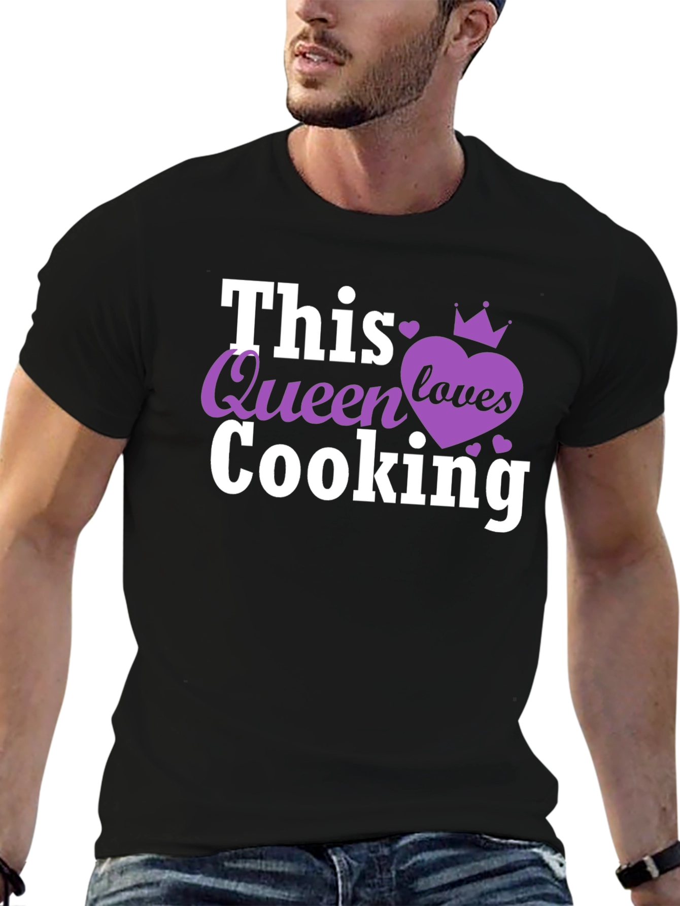 This Queen Loves Cooking Black T-Shirt