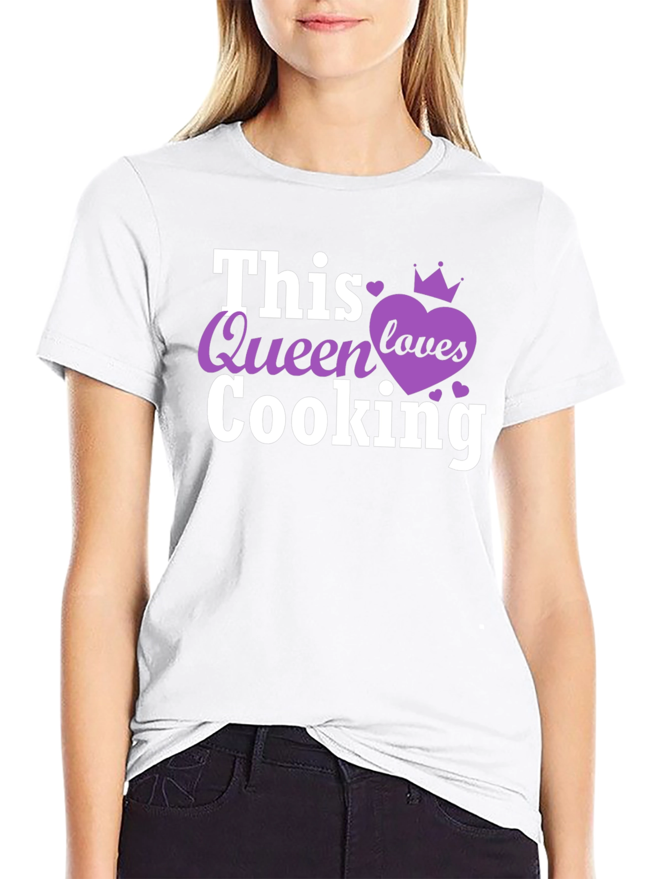 This Queen Loves Cooking Black T-Shirt