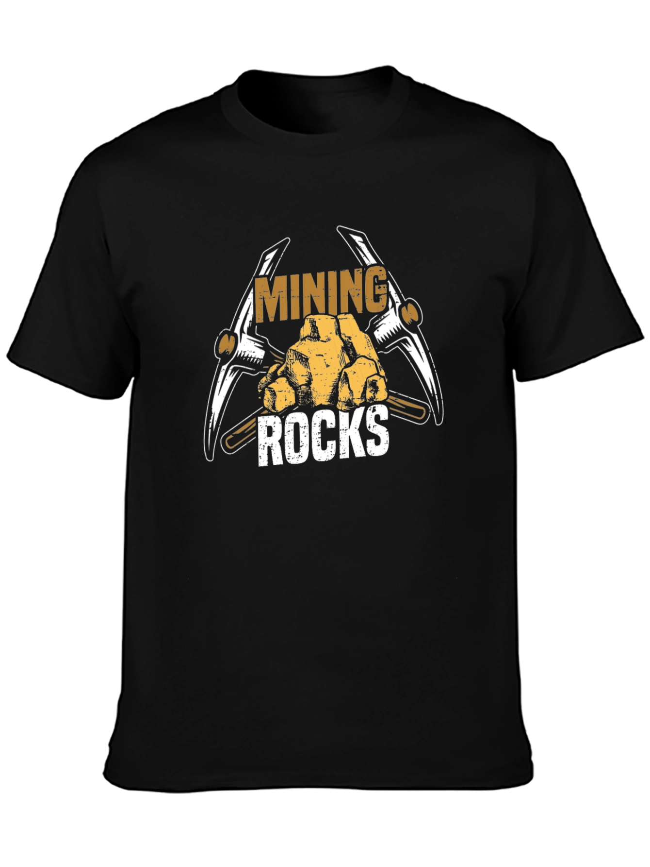 Mining Rocks Graphic T-Shirt - Black
