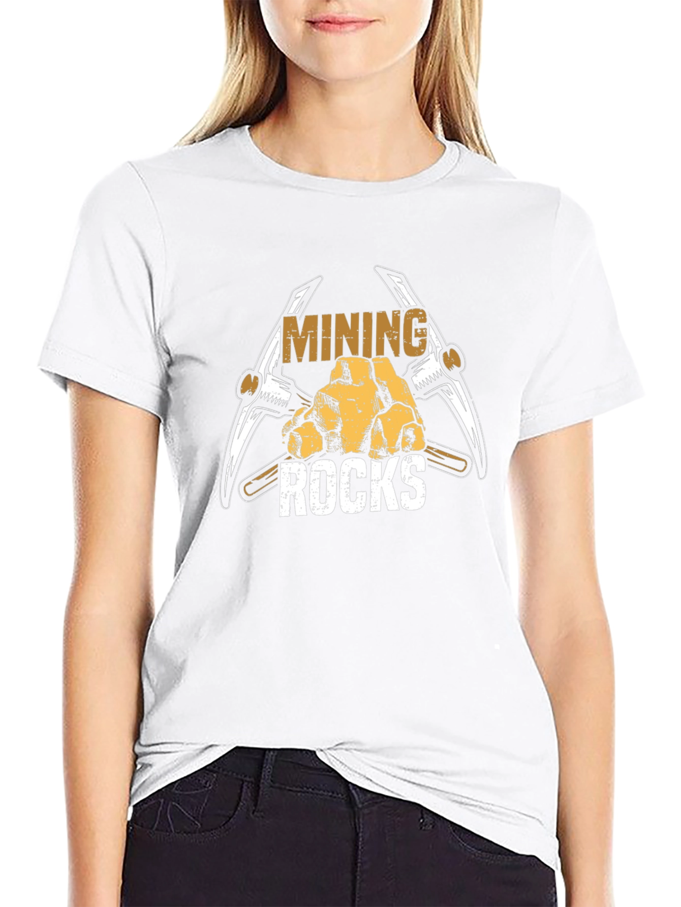 Mining Rocks Graphic T-Shirt - Black