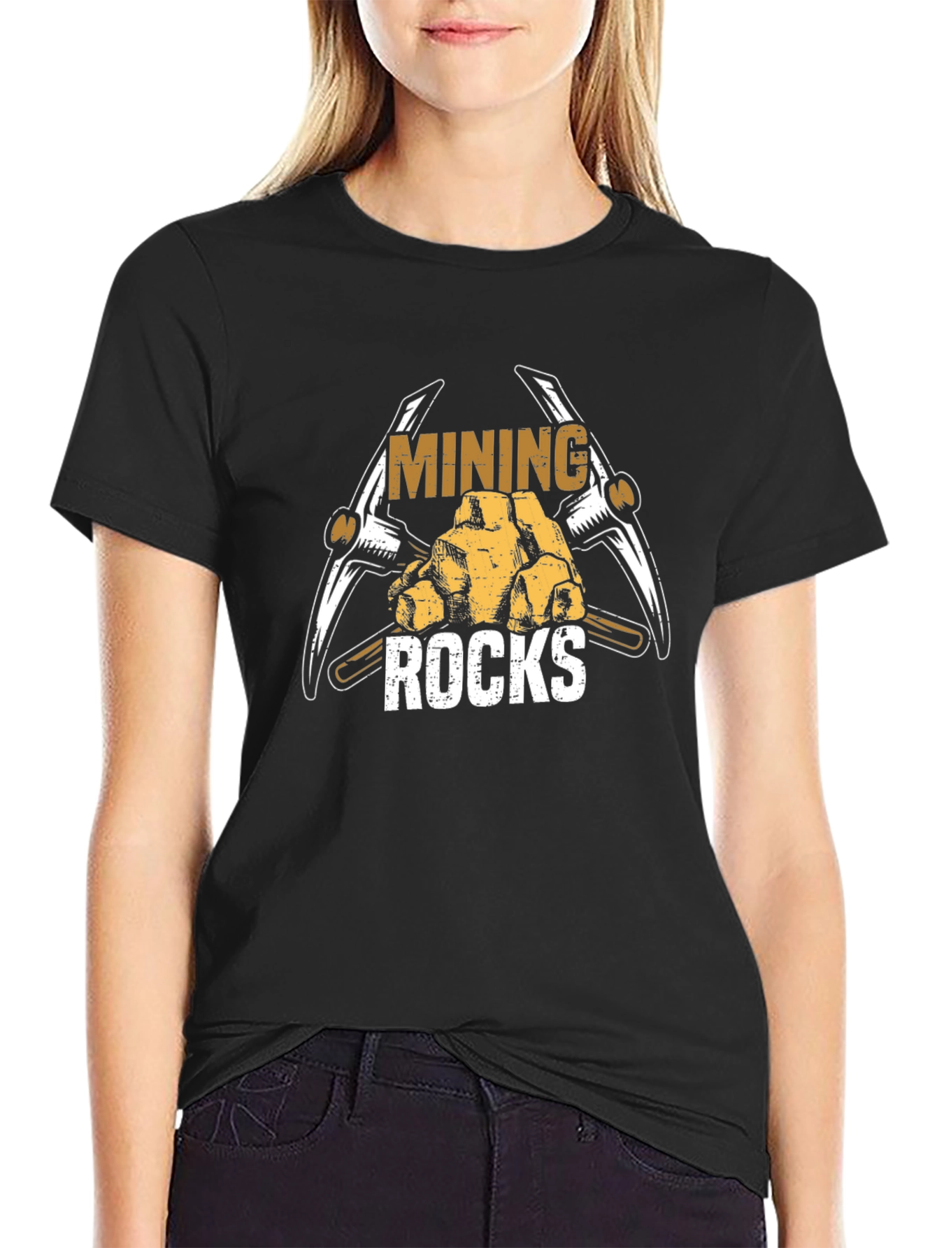 Mining Rocks Graphic T-Shirt - Black