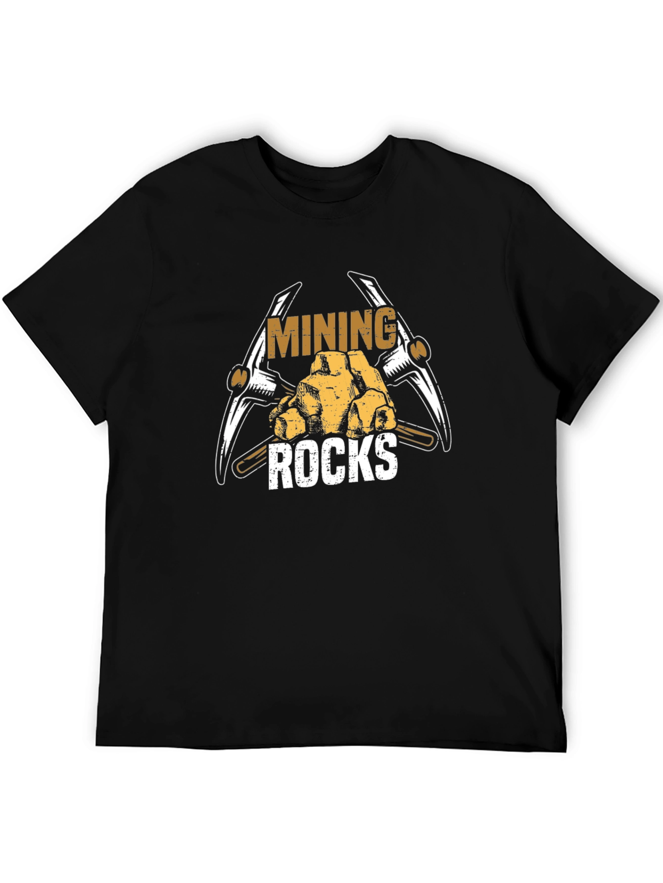 Mining Rocks Graphic T-Shirt - Black
