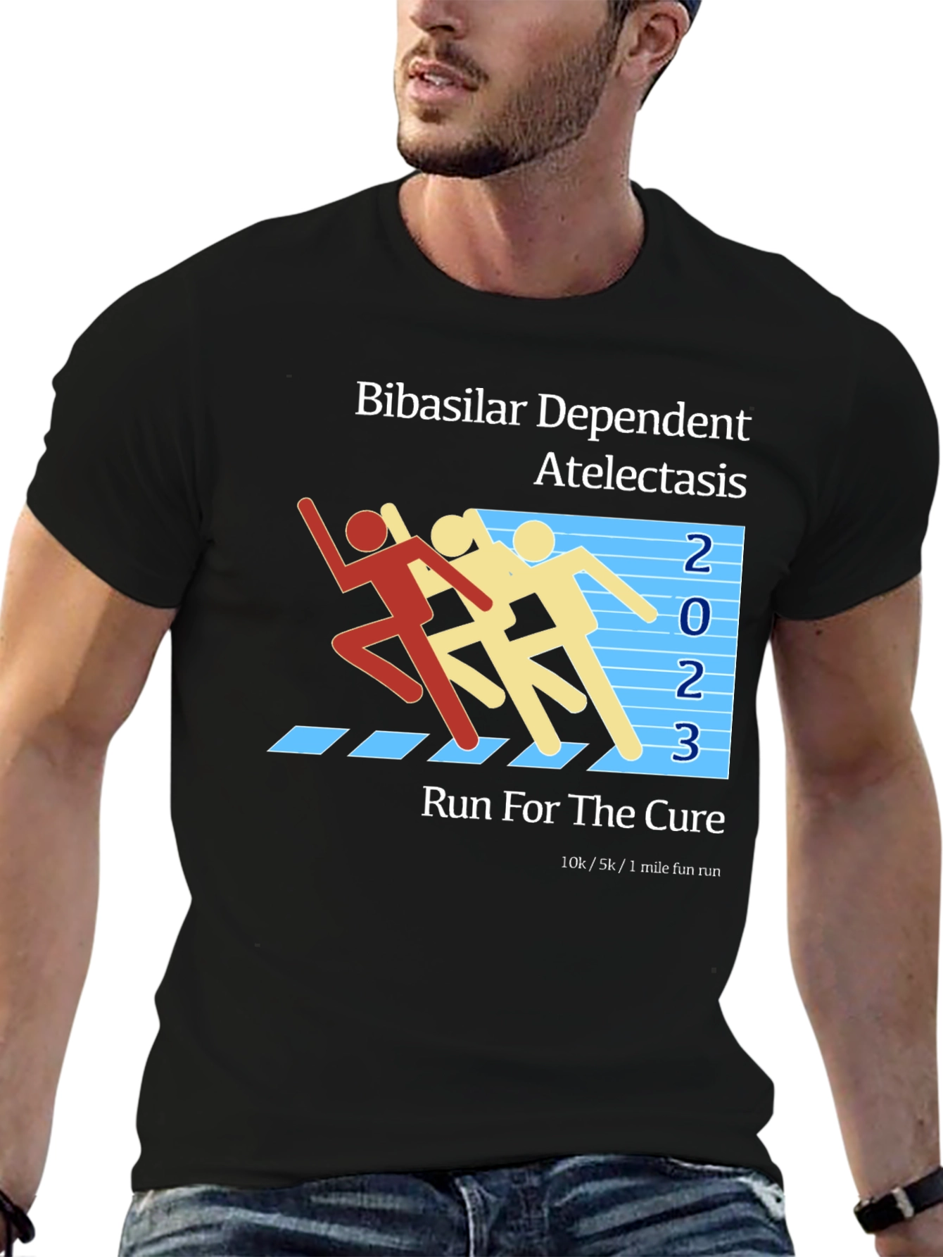 Atelectasis Run for the Cure Black T-Shirt