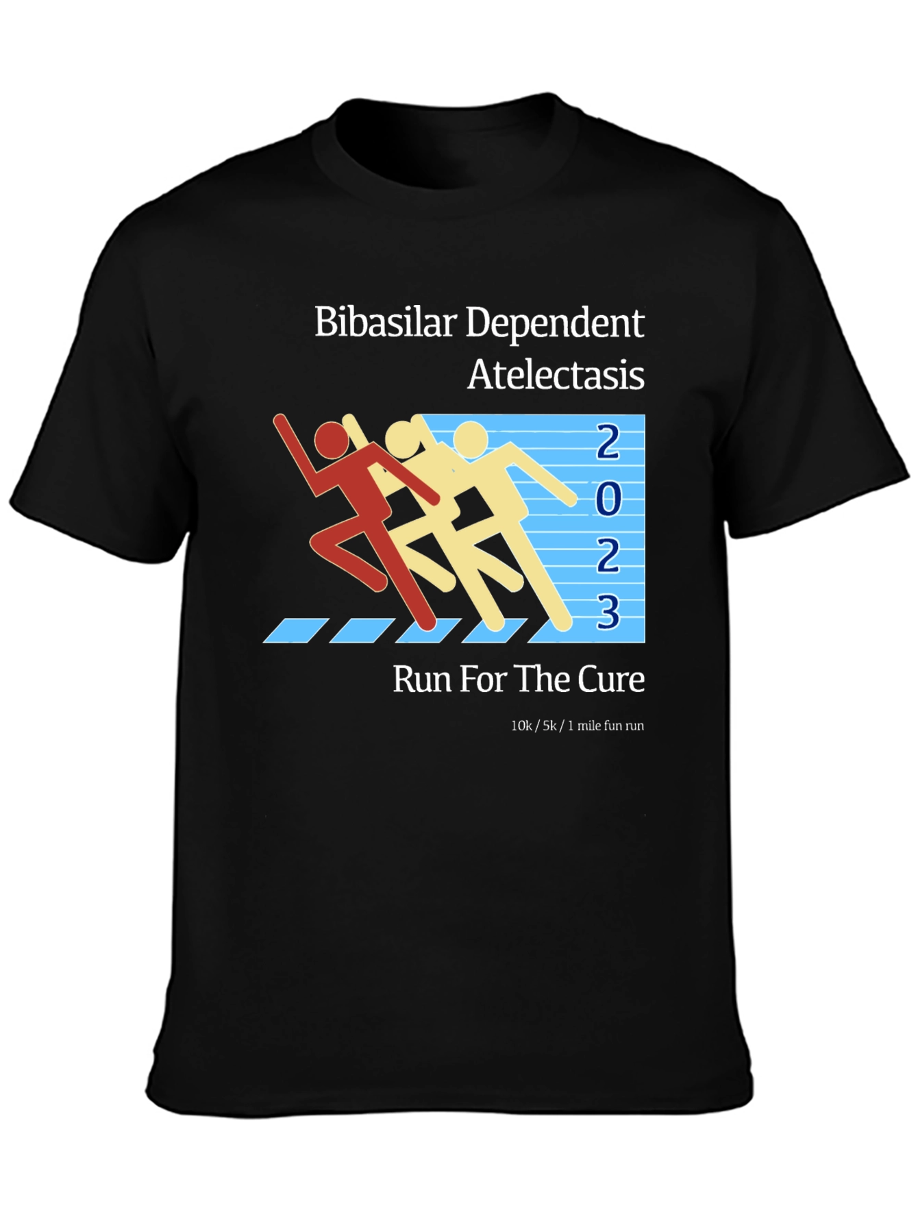 Atelectasis Run for the Cure Black T-Shirt