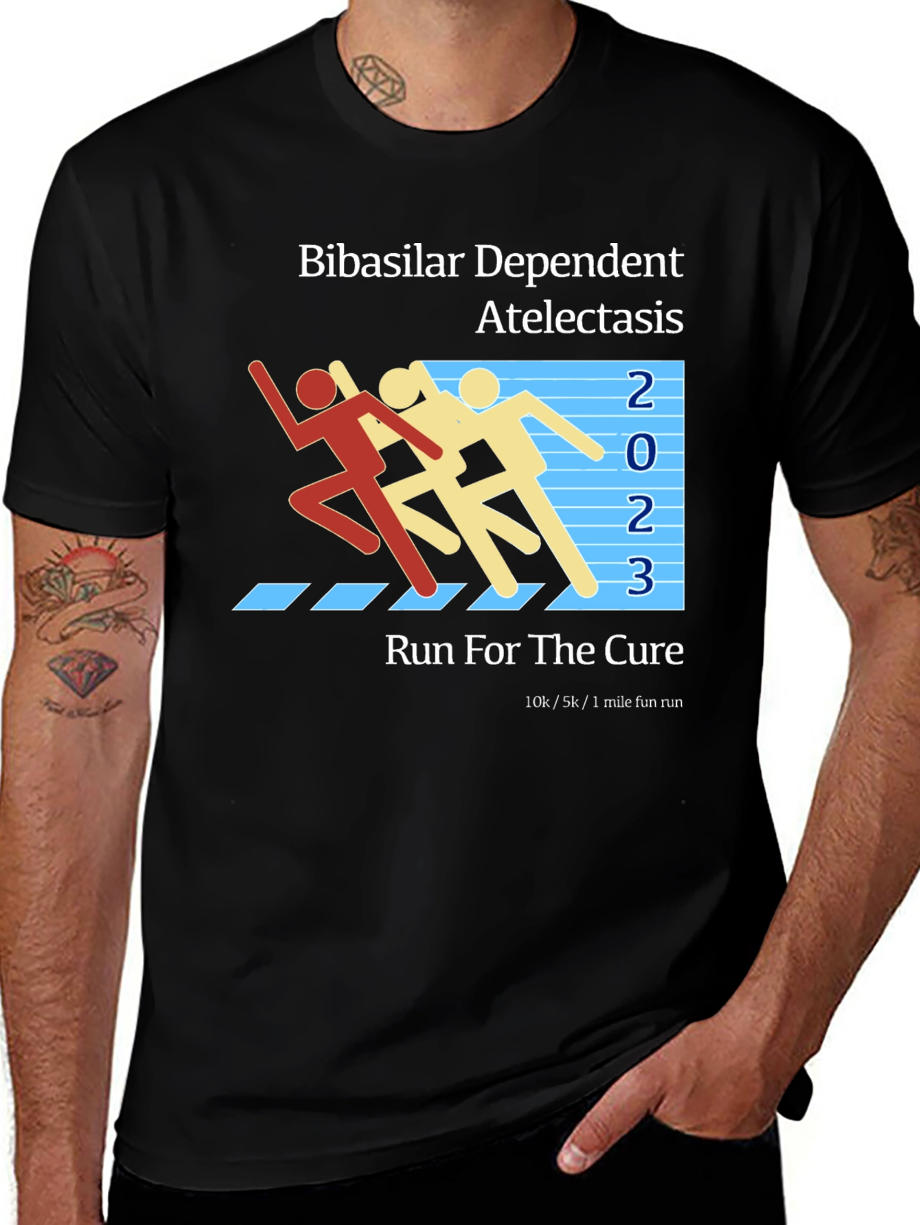 Atelectasis Run for the Cure Black T-Shirt