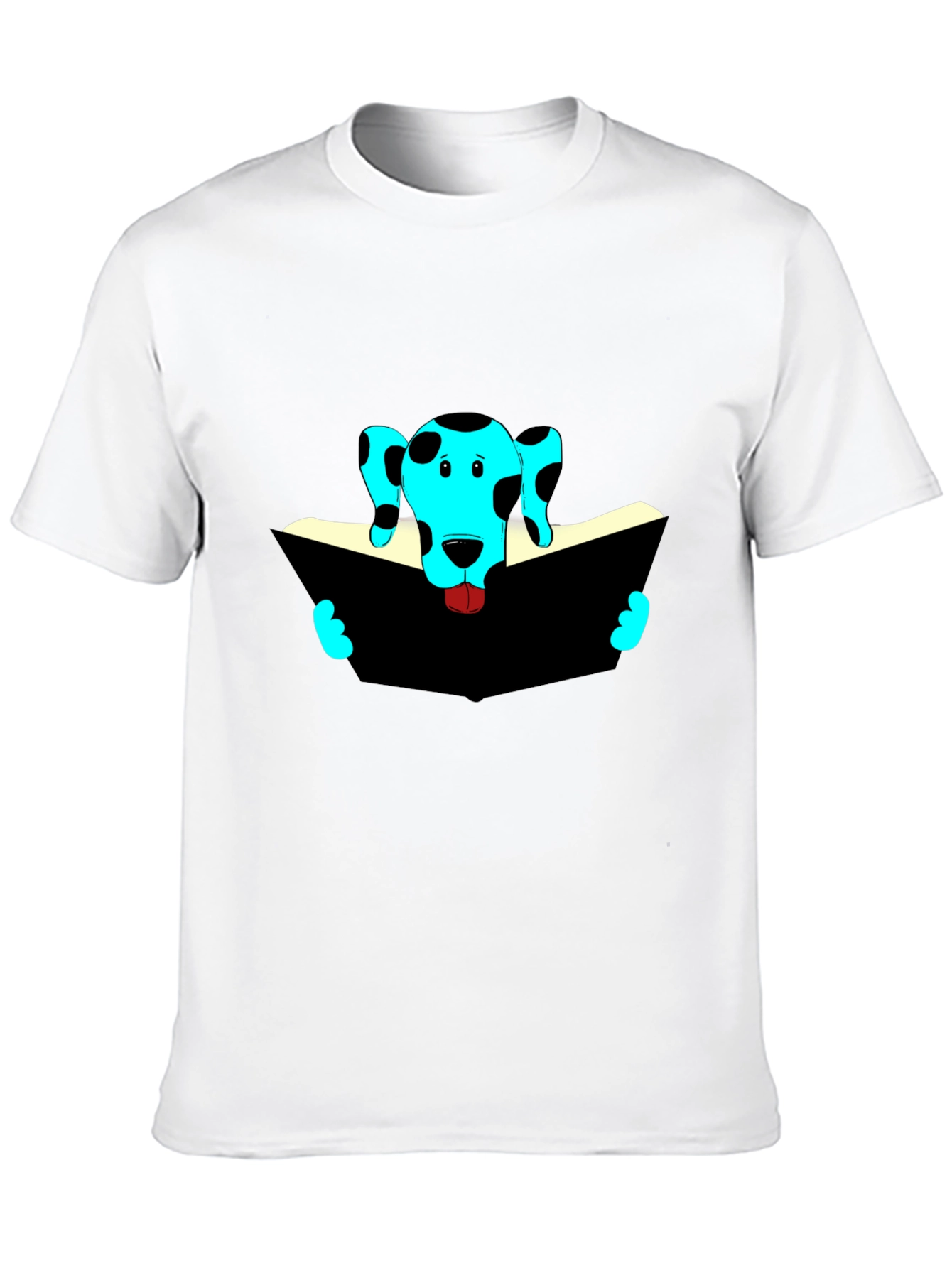 Dog Reading Black T-Shirt
