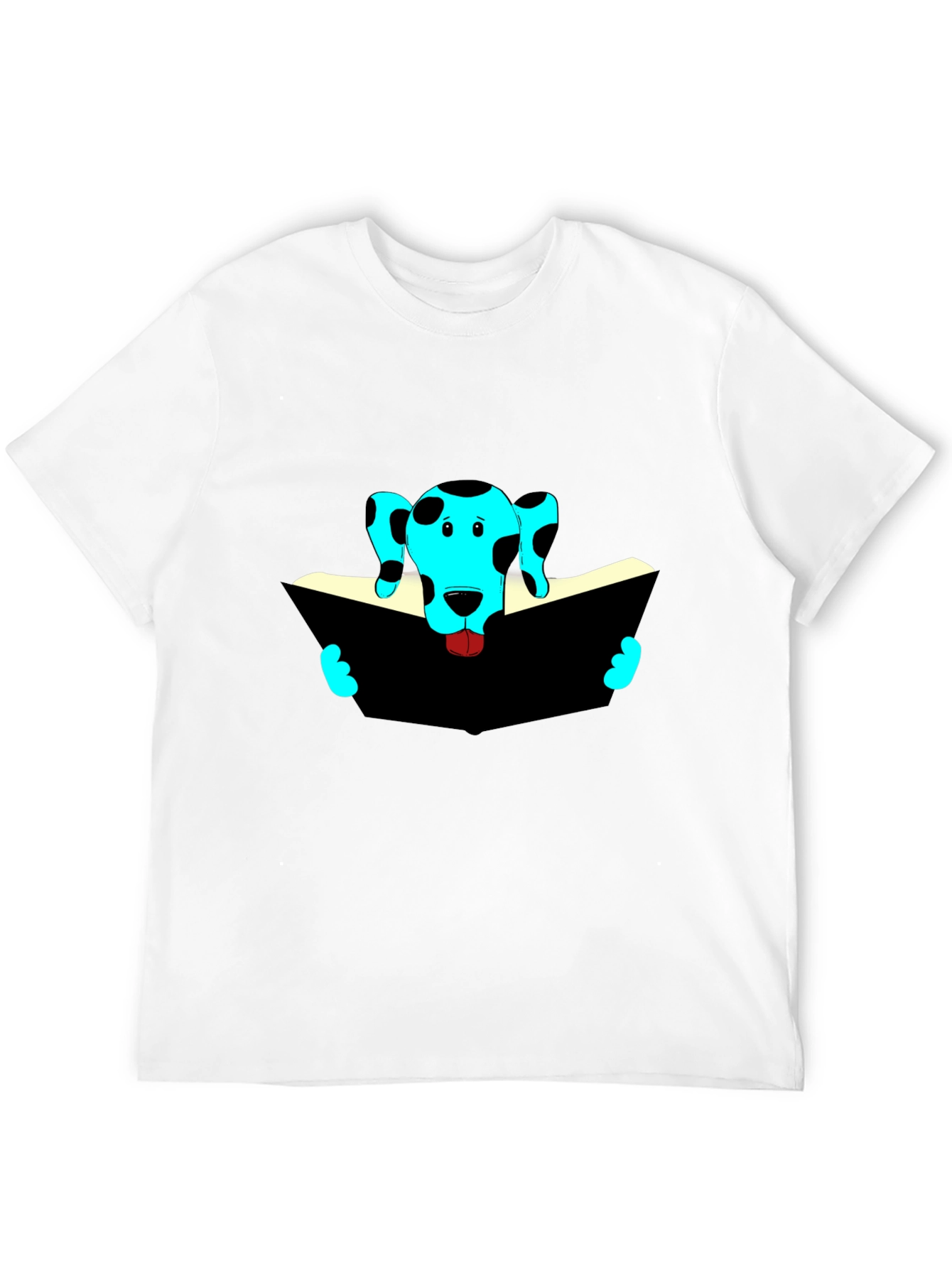 Dog Reading Black T-Shirt