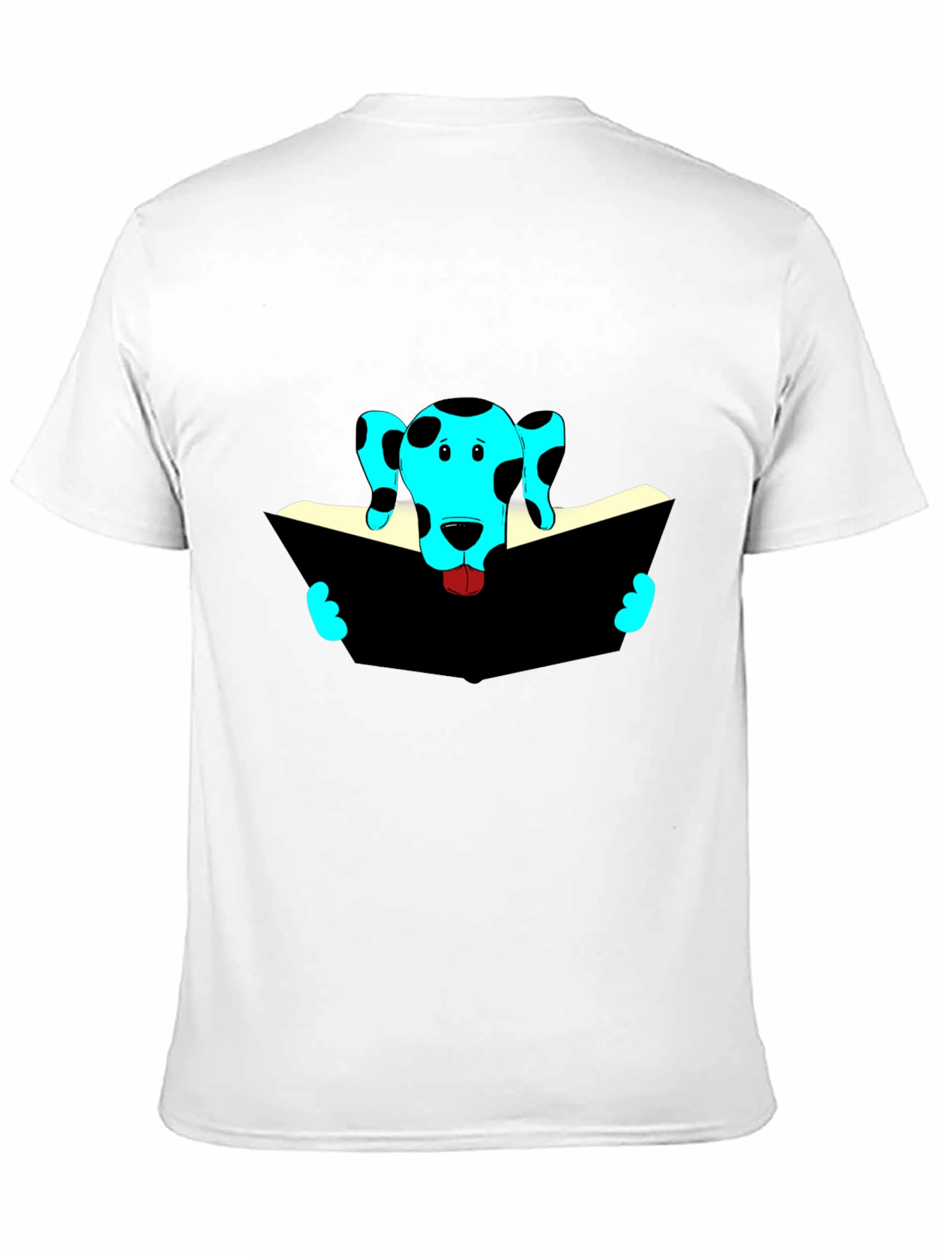Dog Reading Black T-Shirt