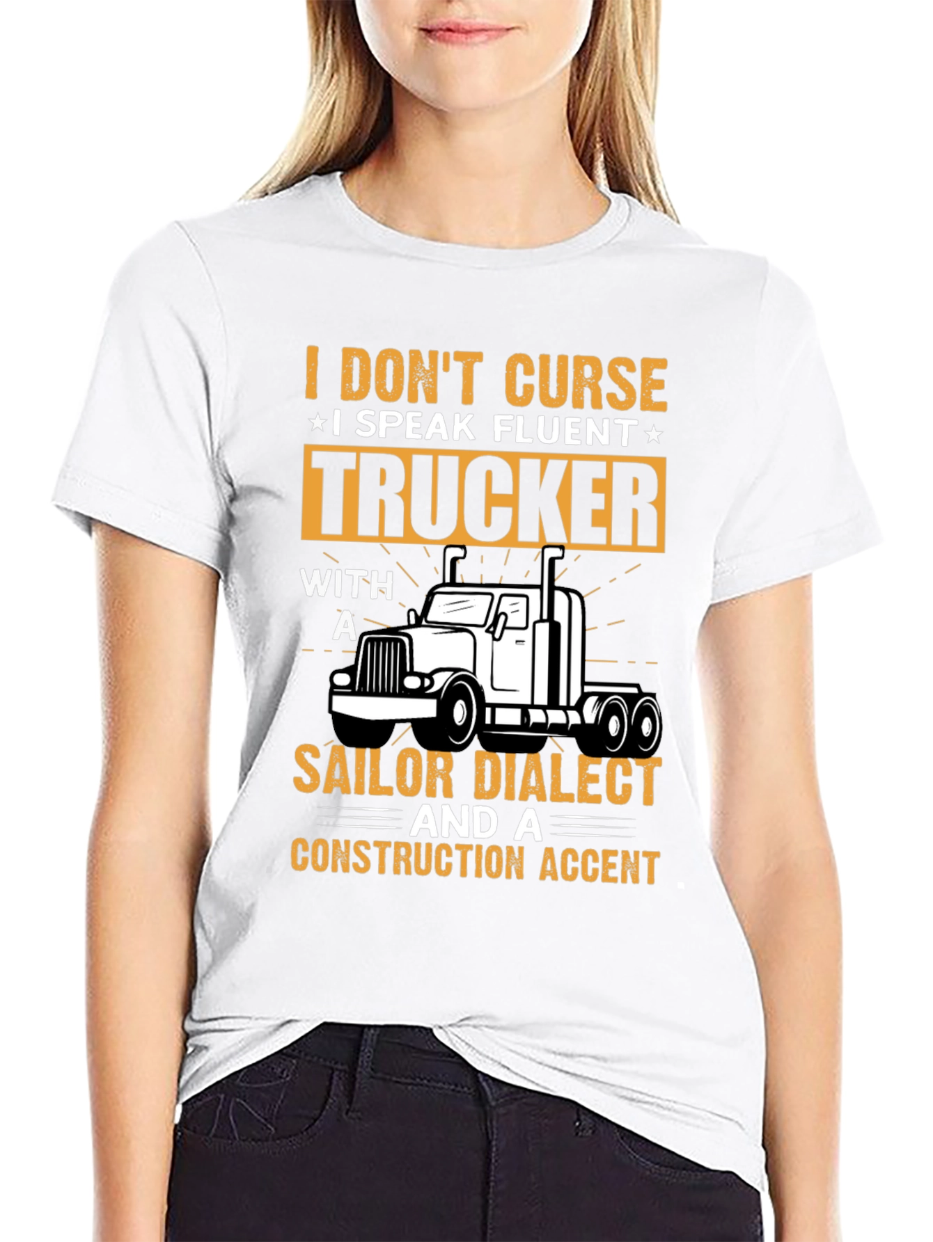 Fluent Trucker T-Shirt - Sailor & Construction Accent