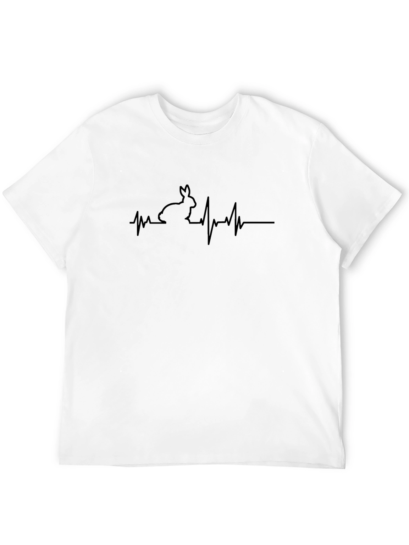 Rabbit Heartbeat T-Shirt - Black