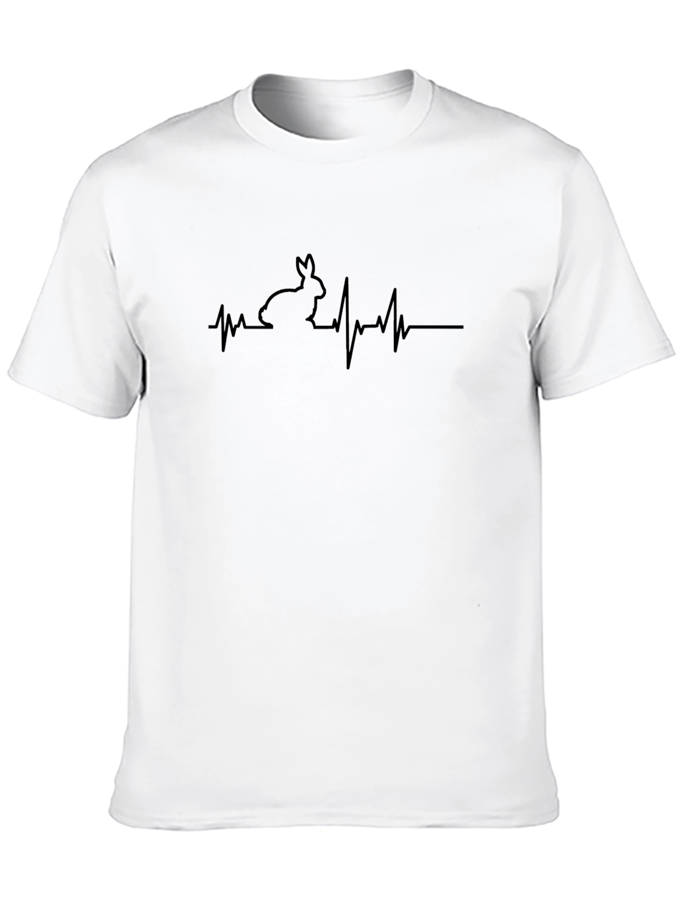 Rabbit Heartbeat T-Shirt - Black
