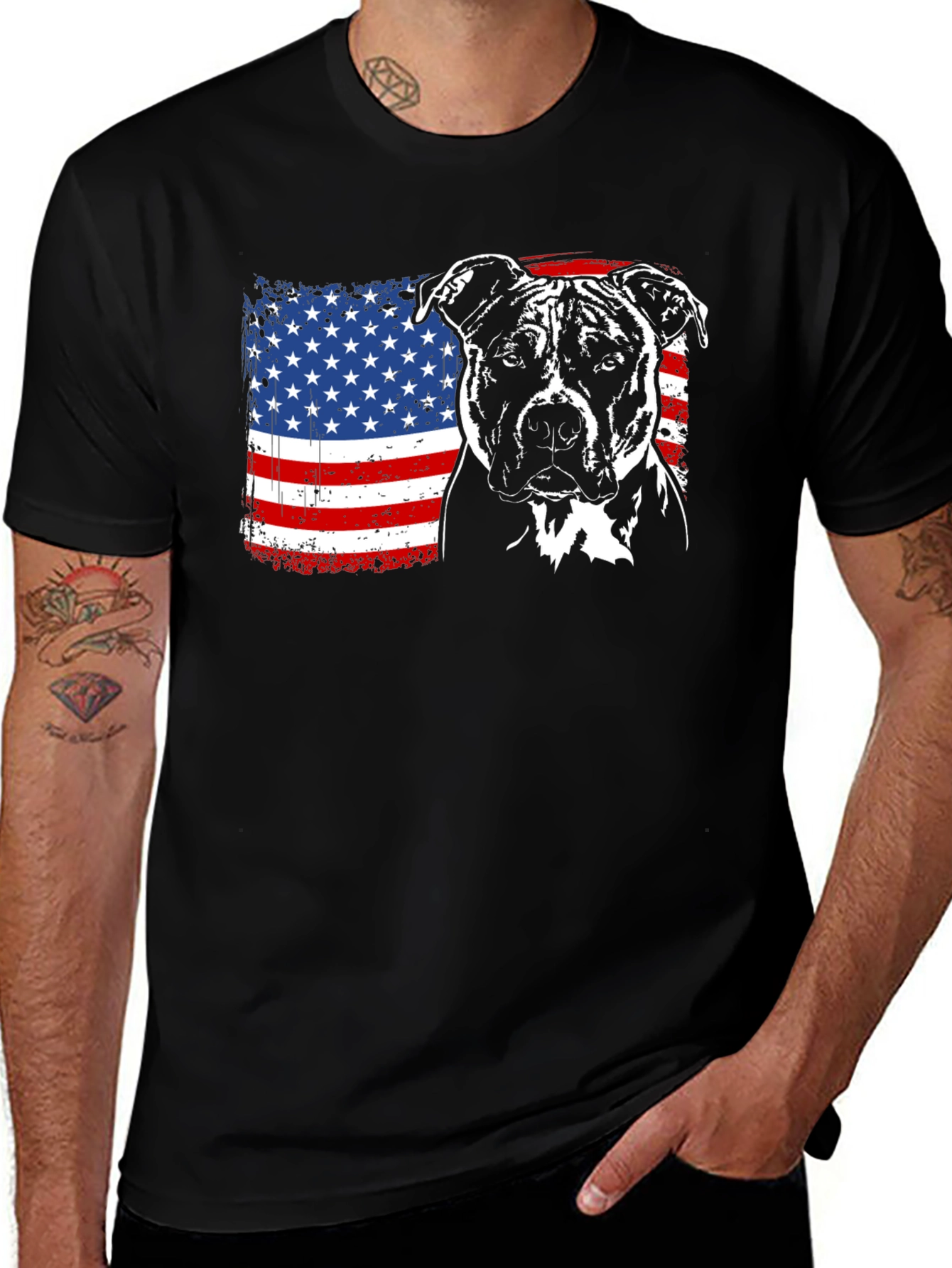 American Bulldog Flag Graphic Tee