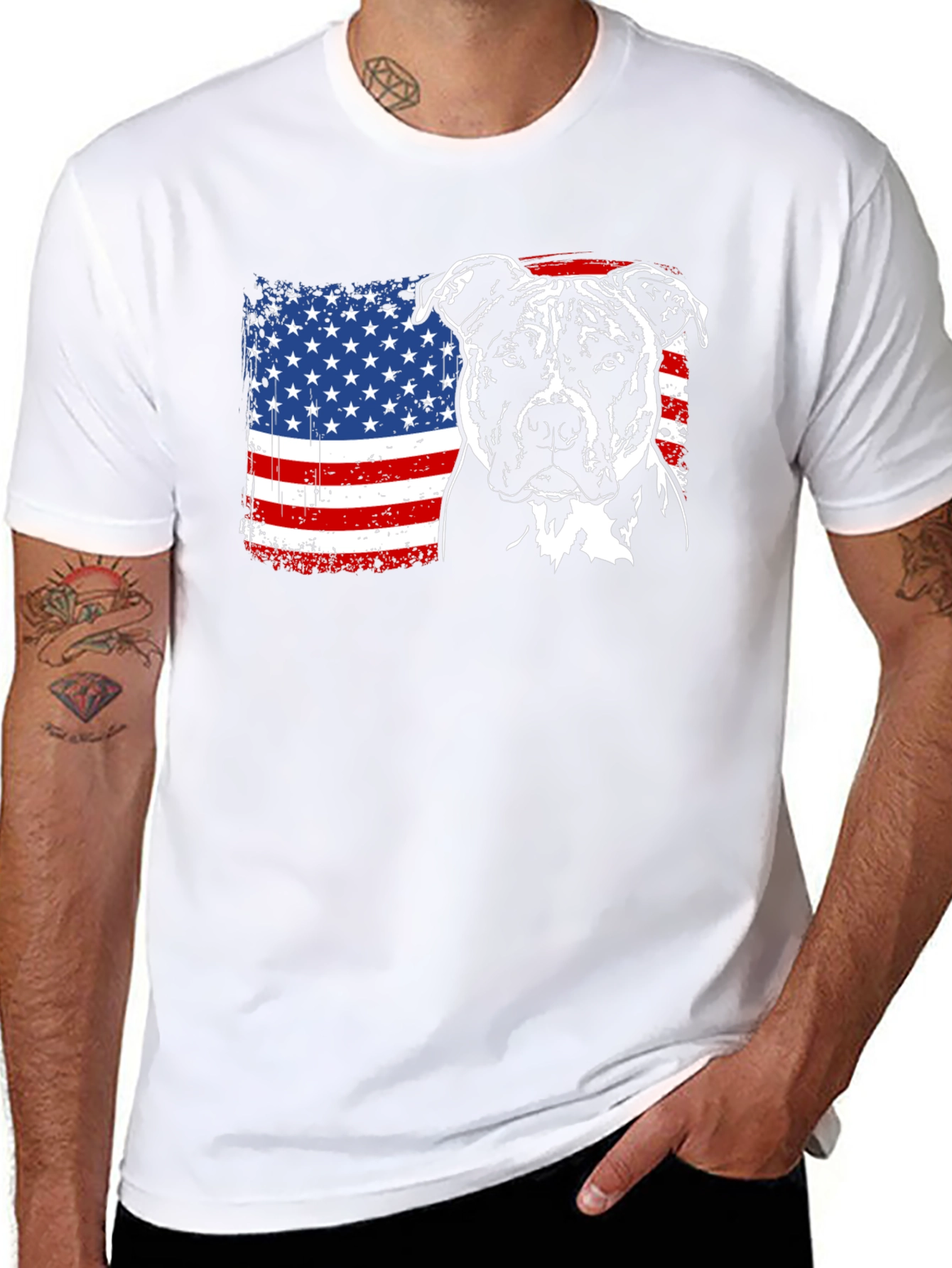 American Bulldog Flag Graphic Tee