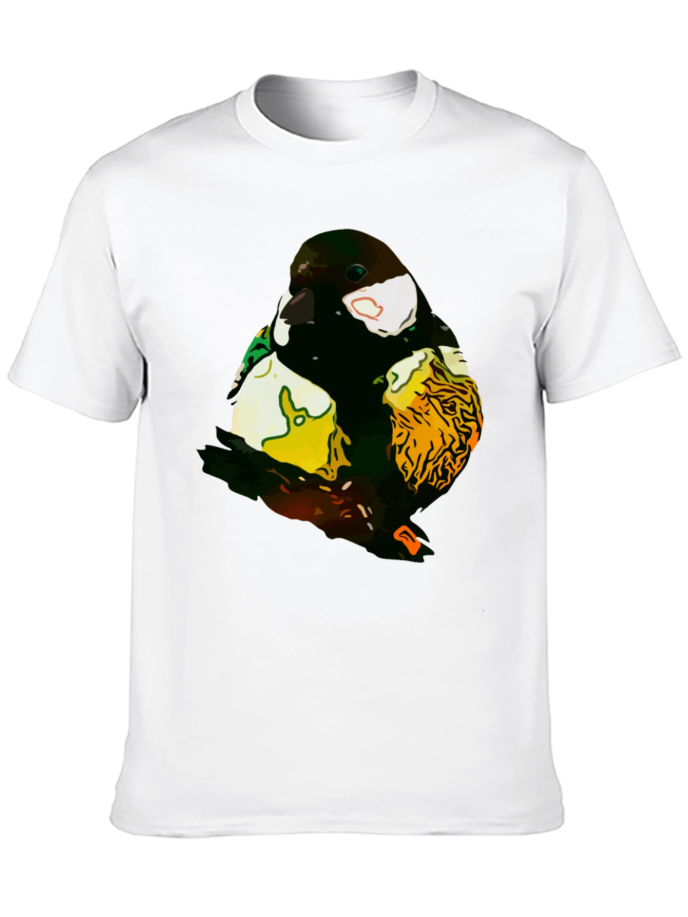 Abstract Bird Graphic T-Shirt - Black Cotton Tee