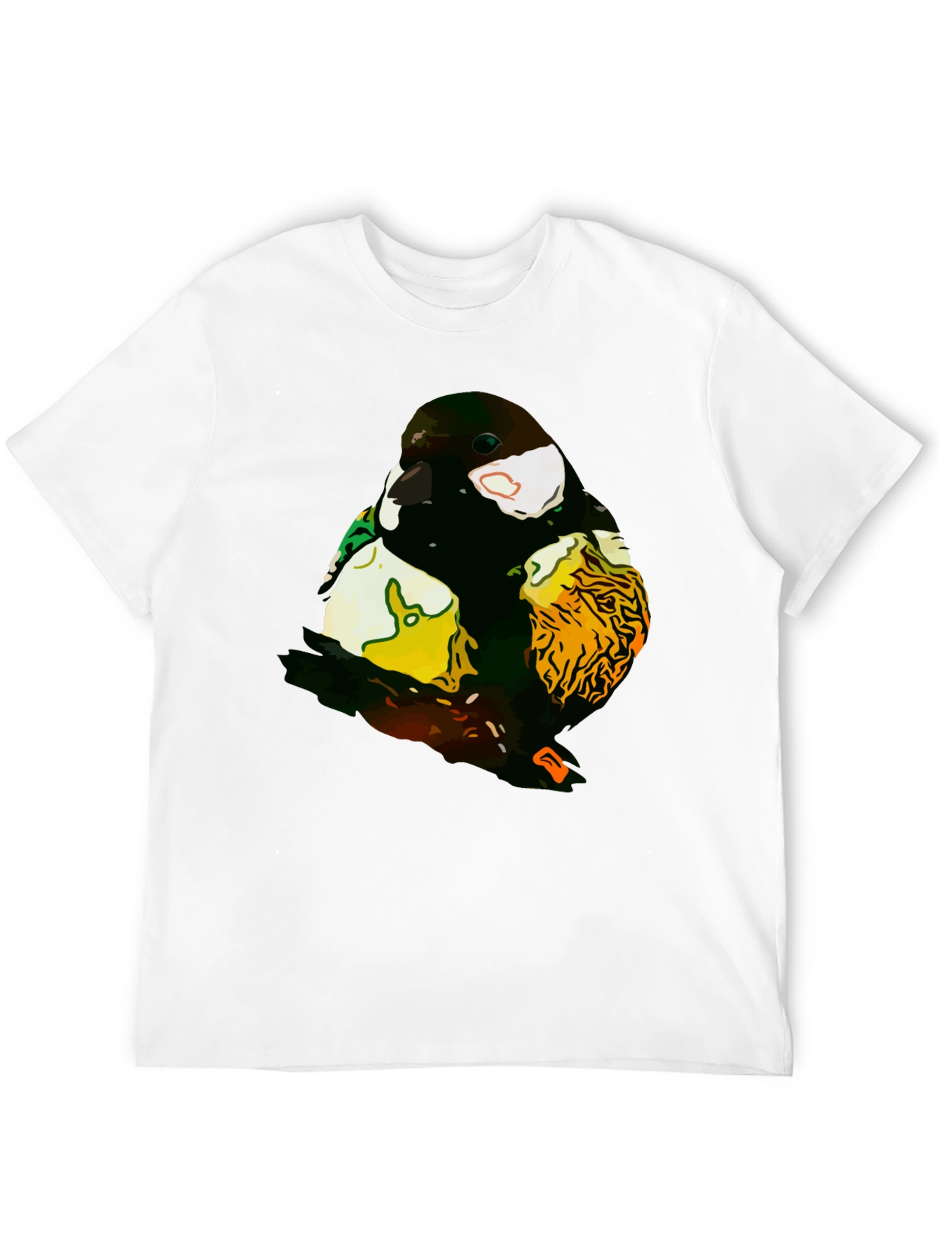 Abstract Bird Graphic T-Shirt - Black Cotton Tee