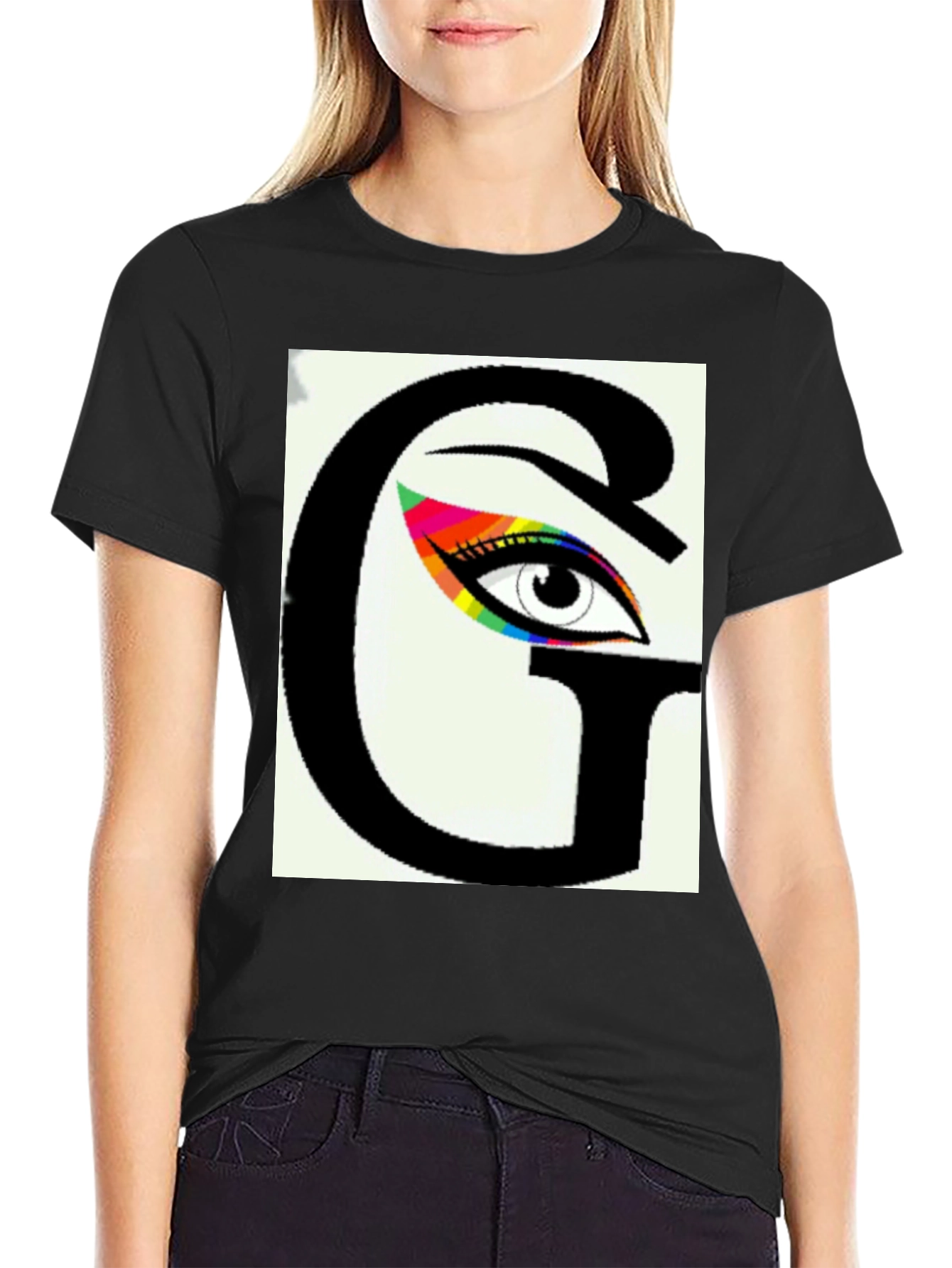 Eye See You Graphic Tee - Black Cotton Blend