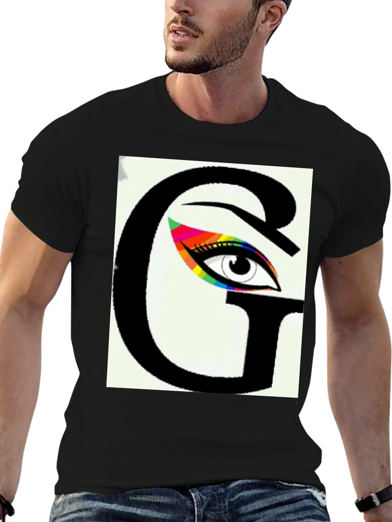 Eye See You Graphic Tee - Black Cotton Blend