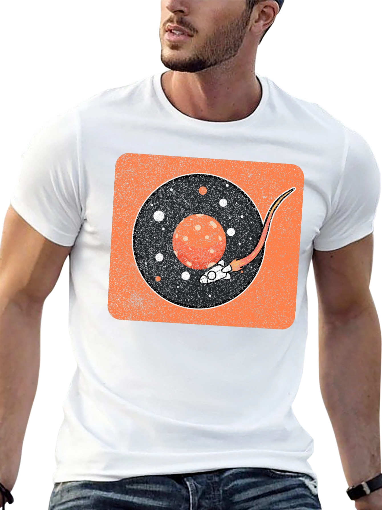Retro Space Vinyl Record T-Shirt