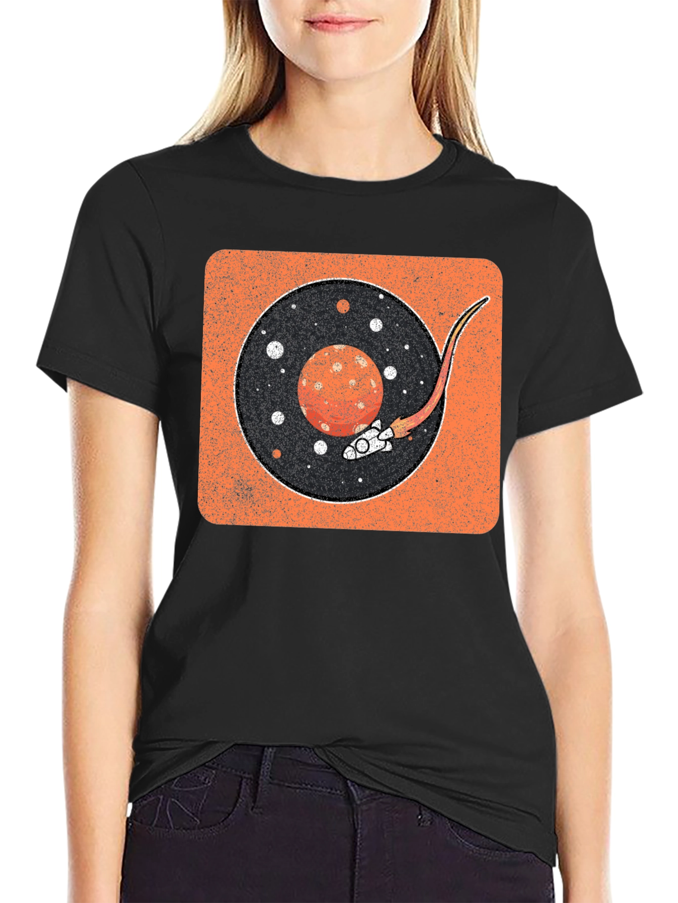 Retro Space Vinyl Record T-Shirt